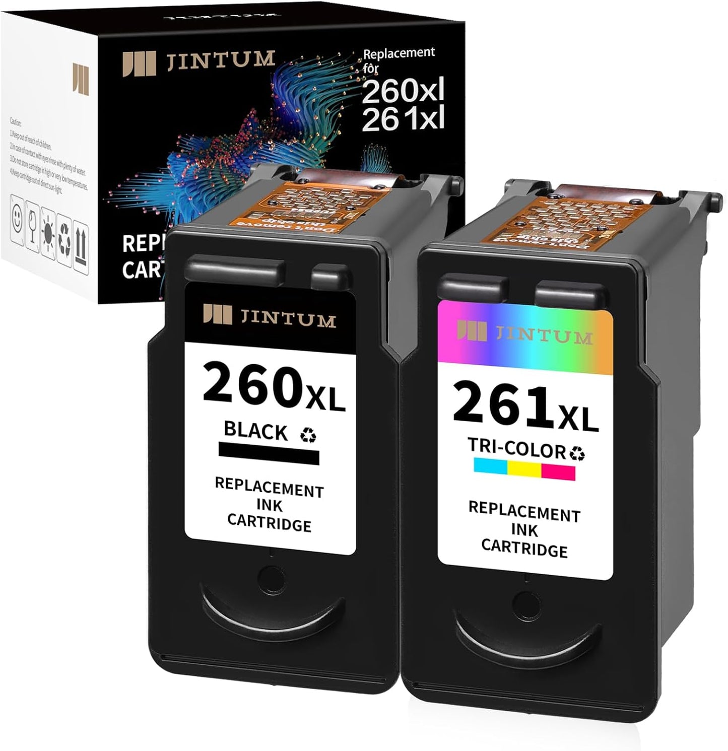 JINTUM 260 and 261 Ink Cartridge for Canon Printers - High Yield