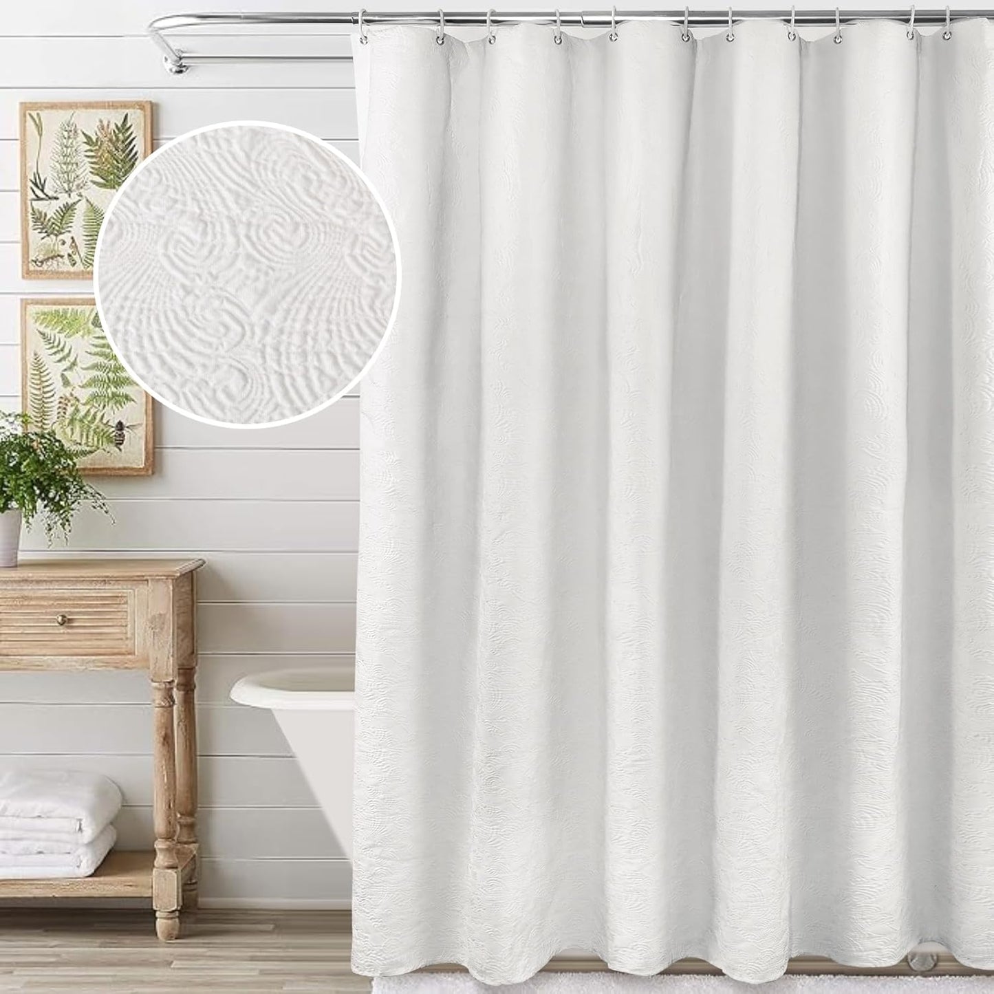 Farmhouse Boho Shower Curtain by Volens - Machine Washable Fabric - 72x72