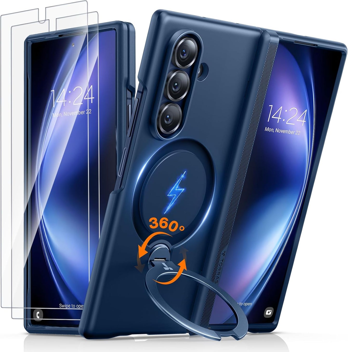 TORRAS 360 Spin Magnetic Stand Case for Samsung Galaxy Z Fold 7