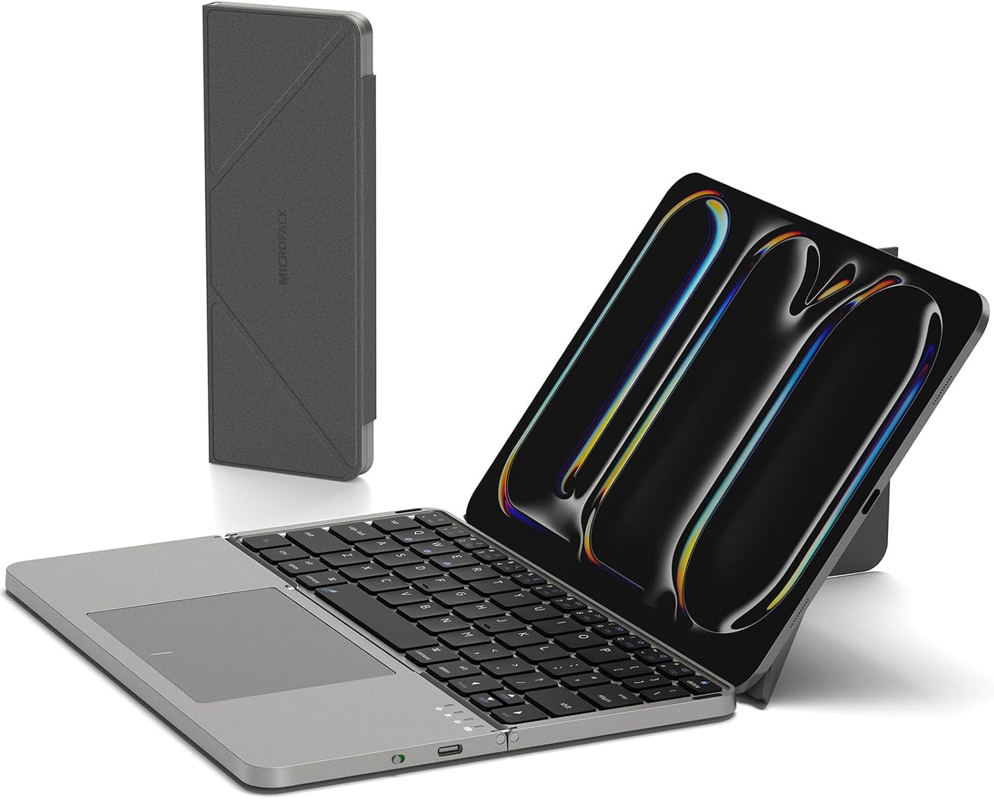 MicroPack Foldable Bluetooth Keyboard with Touchpad & Stand