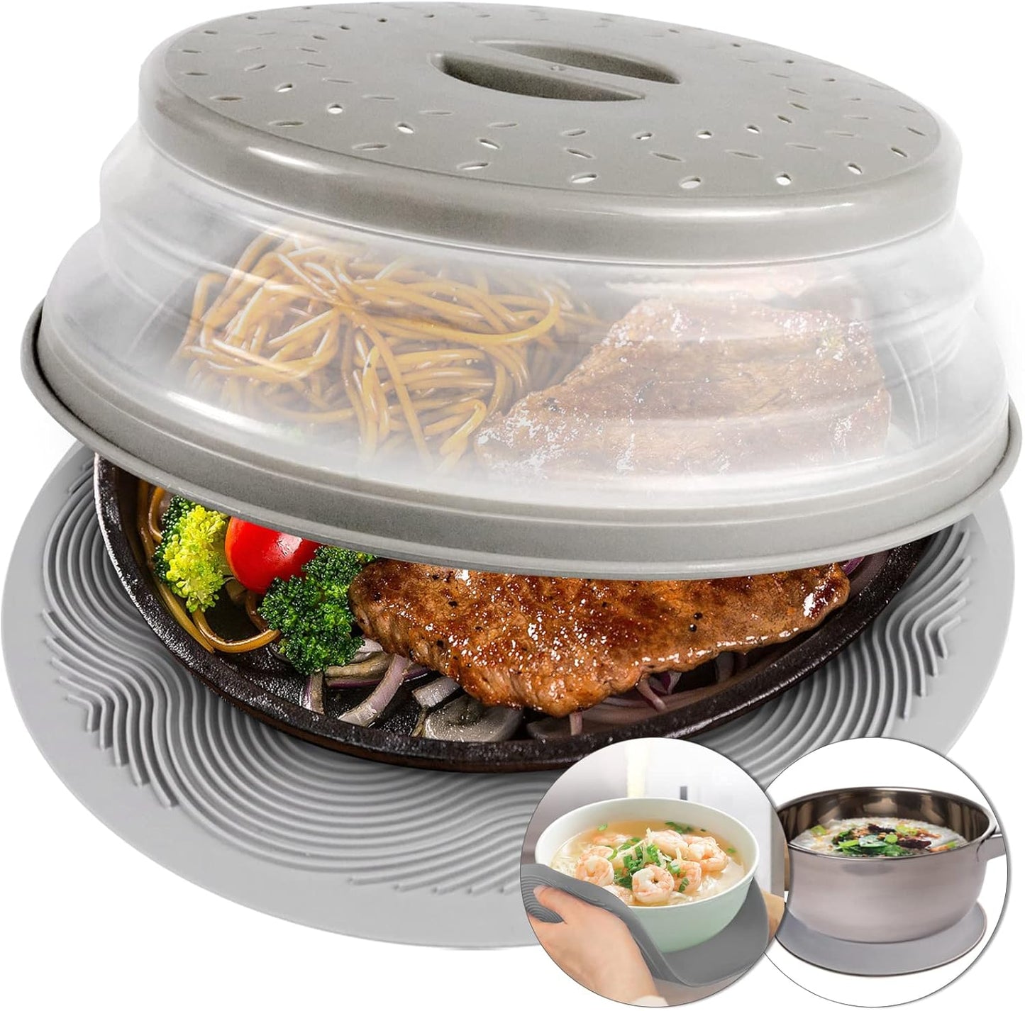 Aidacom 2-in-1 Microwave Mat & Cover: Splatter Guard & More!