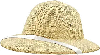 100% Straw Helmet Pith Sun Hat for Summer Adventures