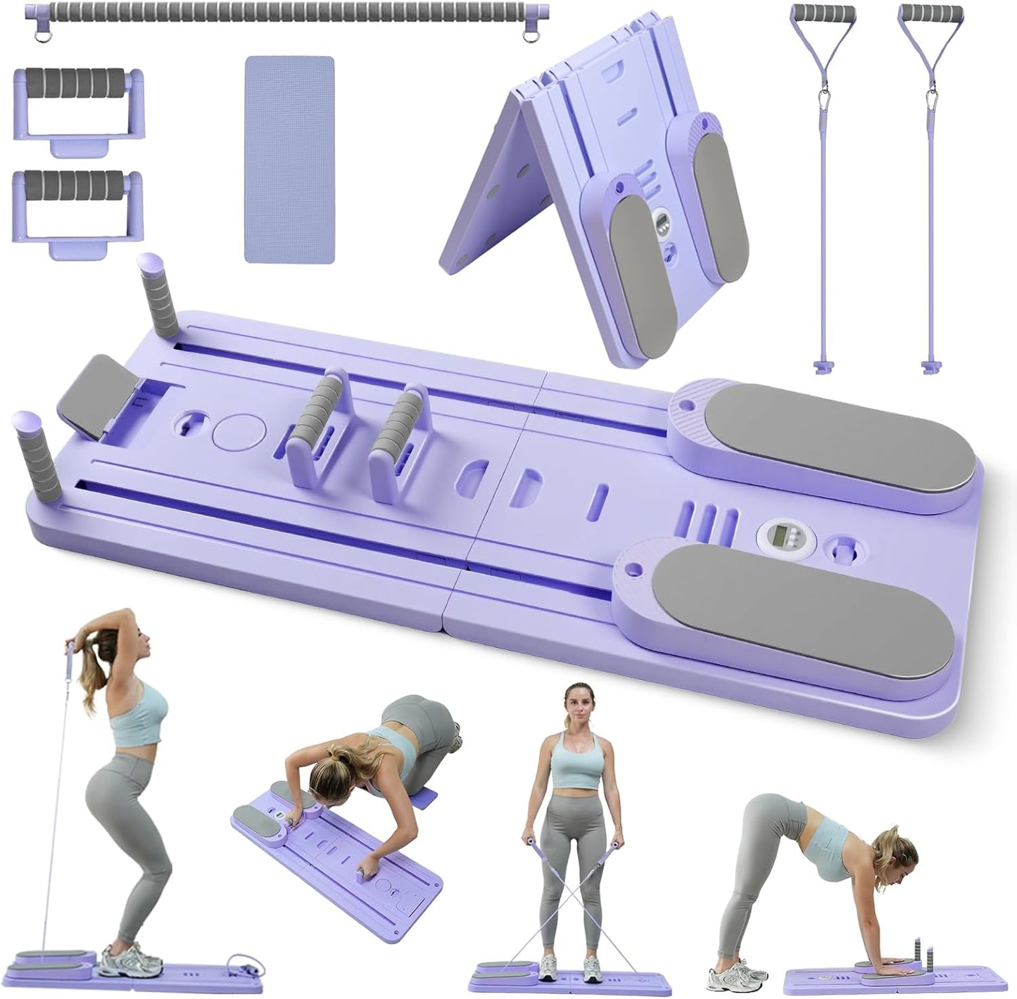Upgraded Split Pilates Board for Home Workout - 6 in 1 Fitness