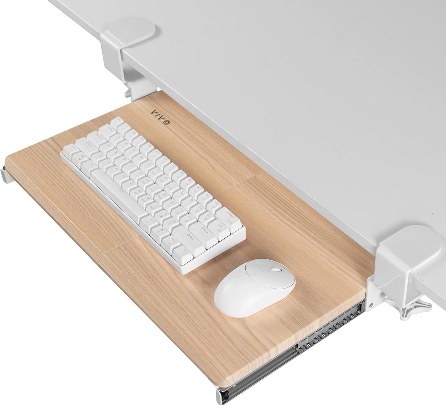 VIVO Small Clamp-on Keyboard and Mouse Tray for Space Saving