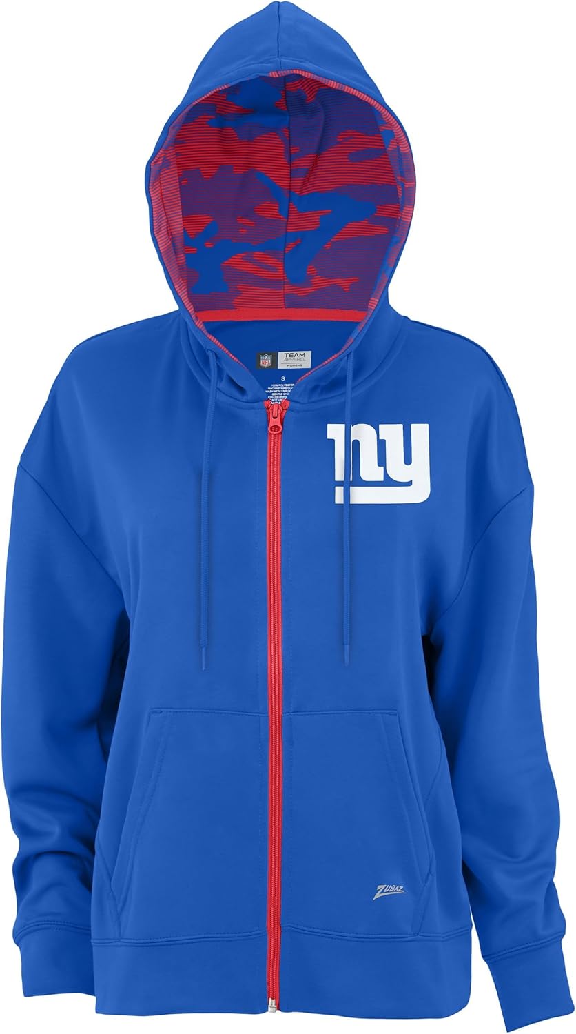 Zubaz NFL Women's Full Zip Hoodie for Ultimate Comfort