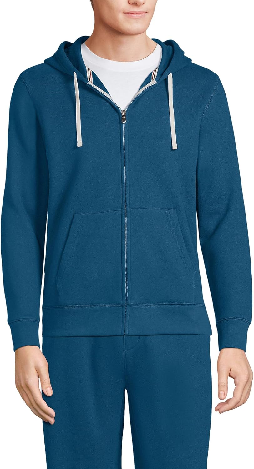 Lands' End Men's Serious Sweats Full Zip Hoodie for Comfort