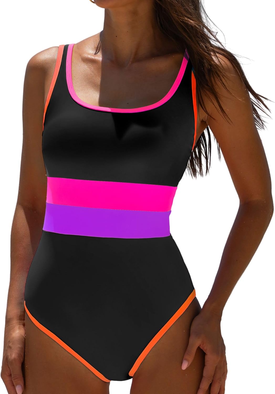 One Piece Swimsuit Tummy Control for Women in Neon Colors