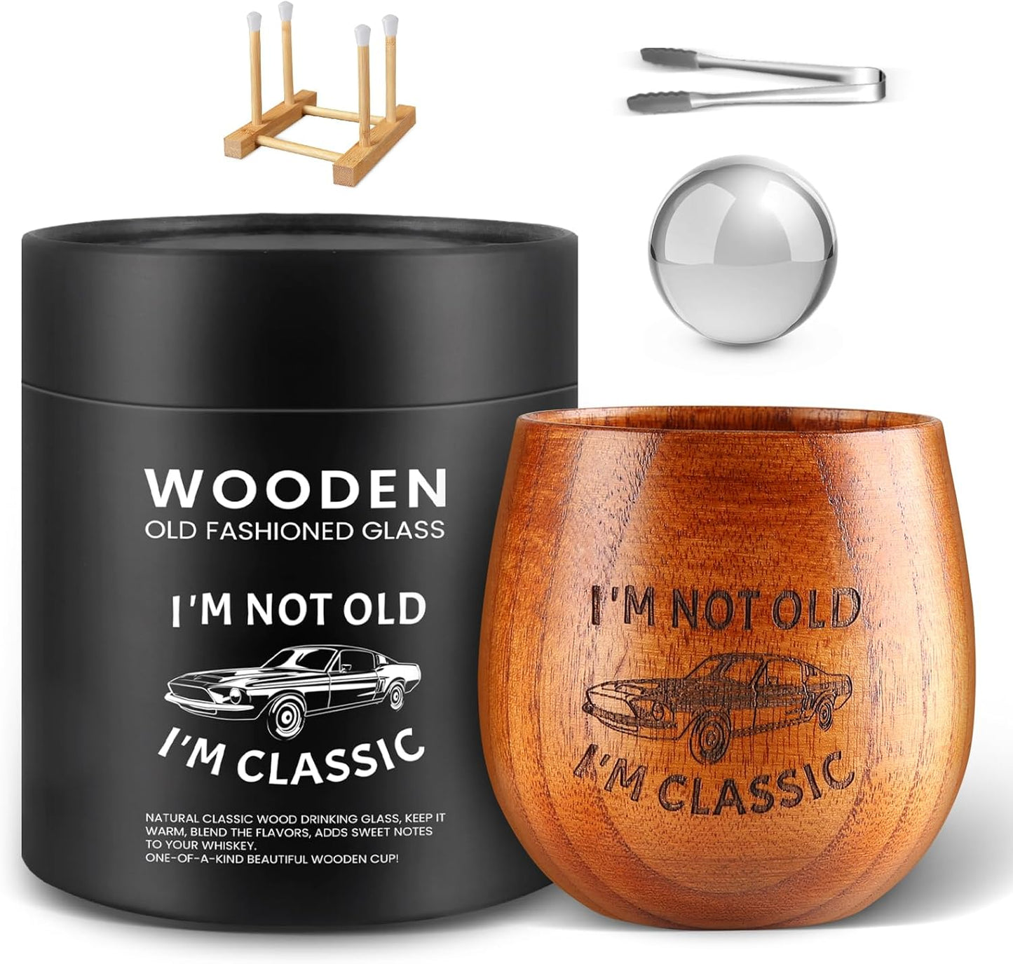 Engraved Wooden Whiskey Glasses for Unique Bourbon Gifts