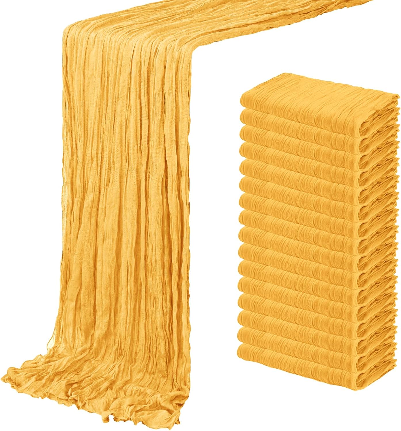 16 Pack Gold Cheesecloth Table Runner for Elegant Events