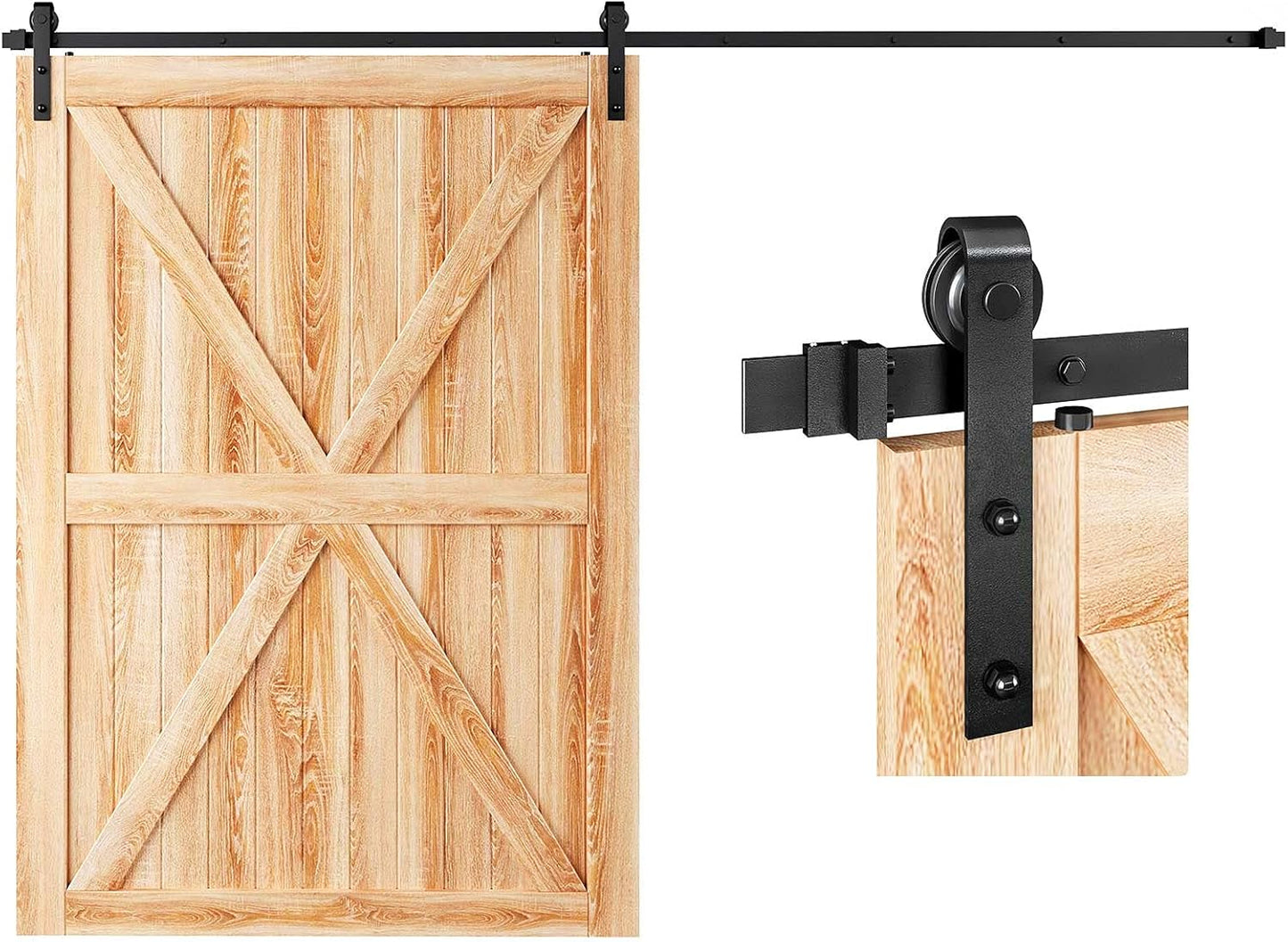 10 FT Barn Door Hardware Track Kit for Easy Installation and Use