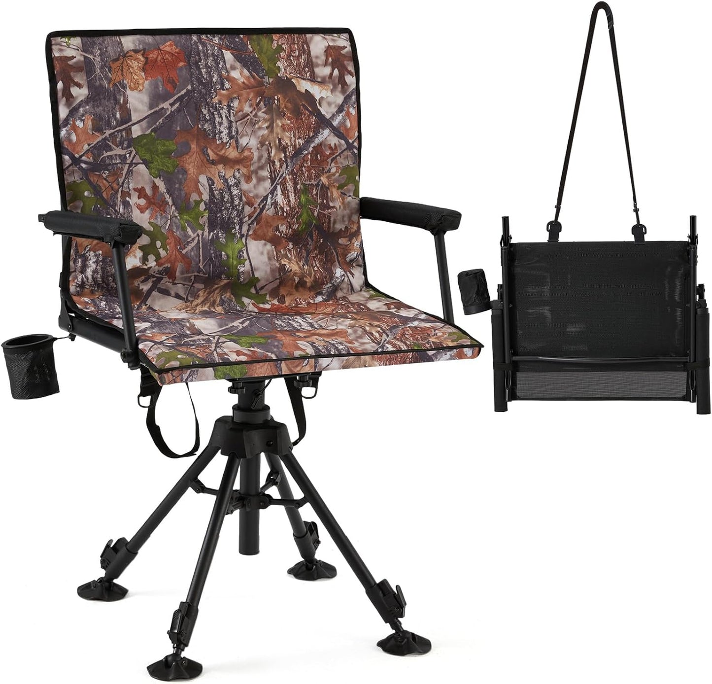 360 Degree Silent Swivel Hunting Blind Chair for Comfort & Support