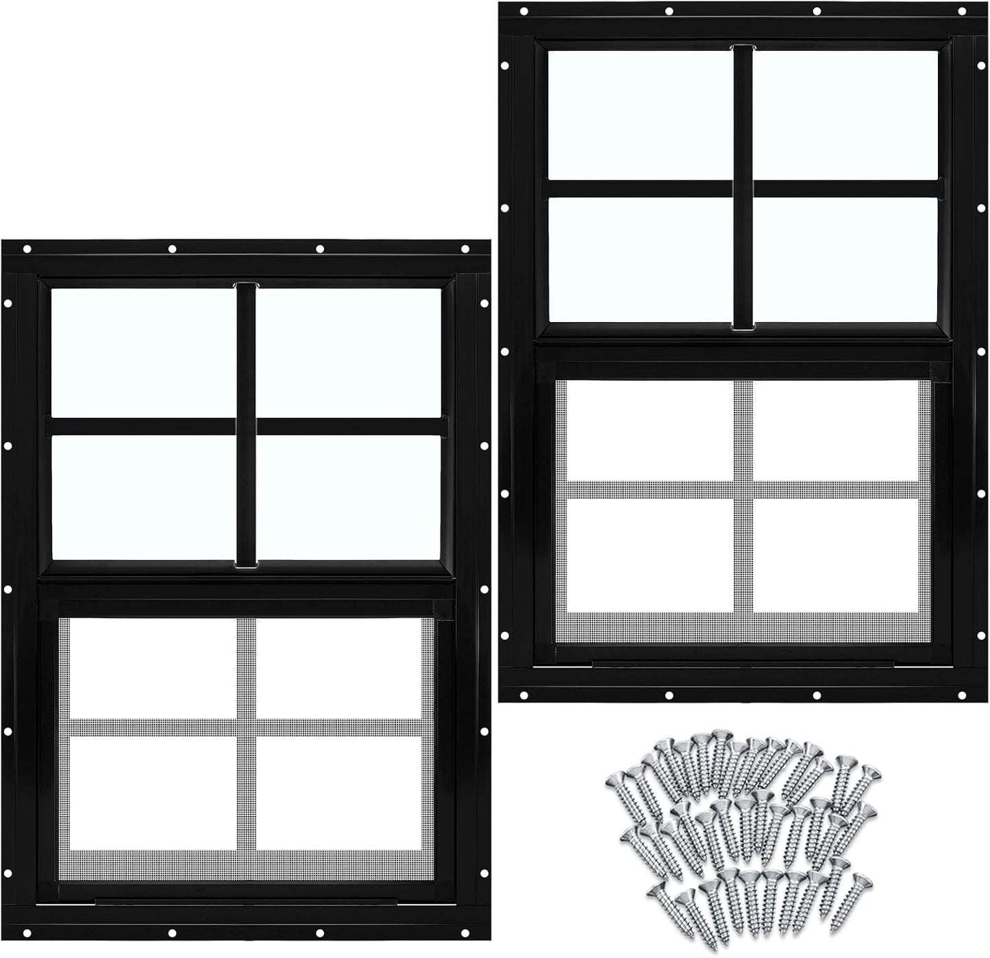 Tandefio 14x21 Black Shed Windows with Frame for Outdoor Use
