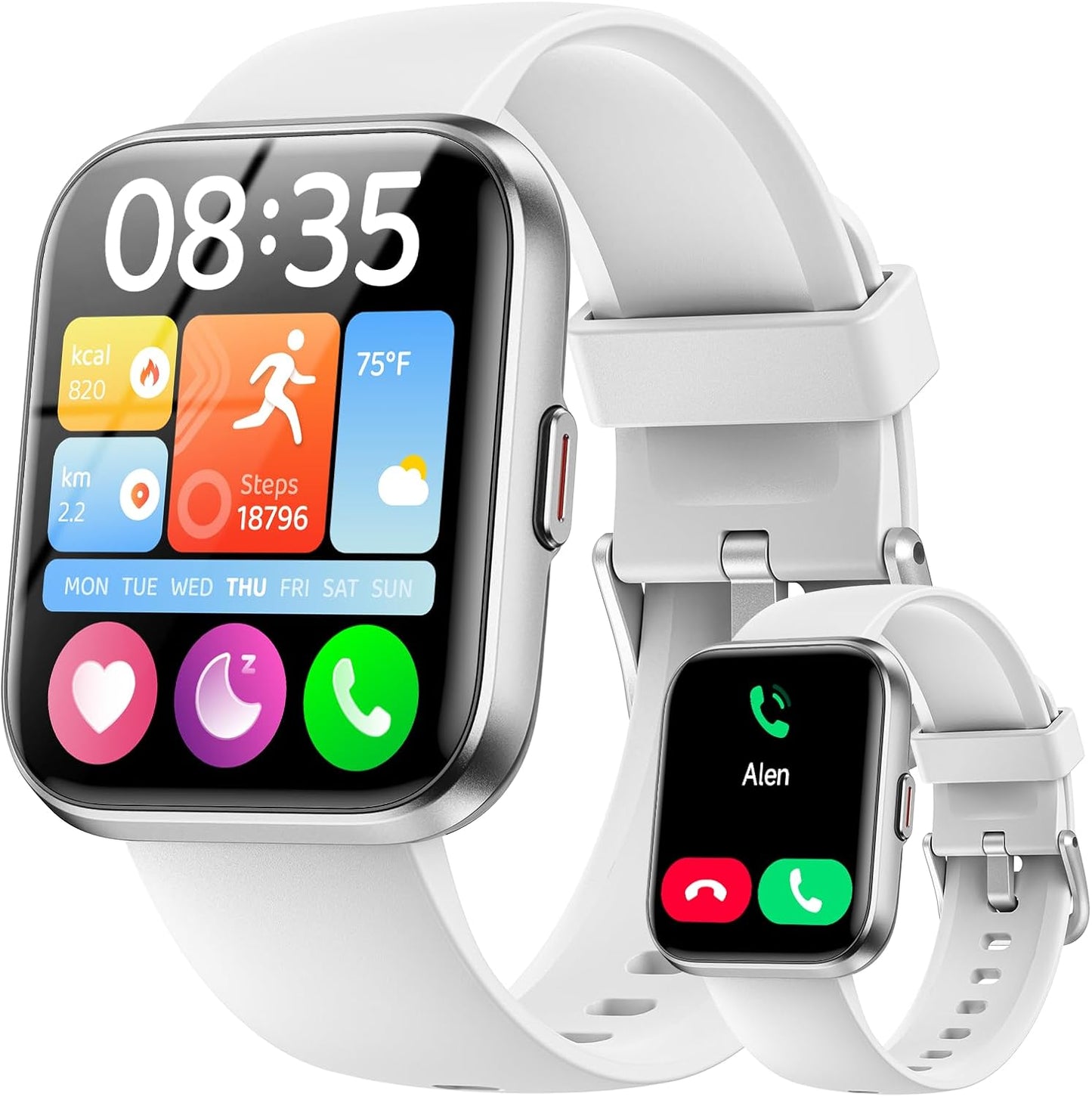 Smart Watches for Women Men with 1.85in Screen and Health Monitor
