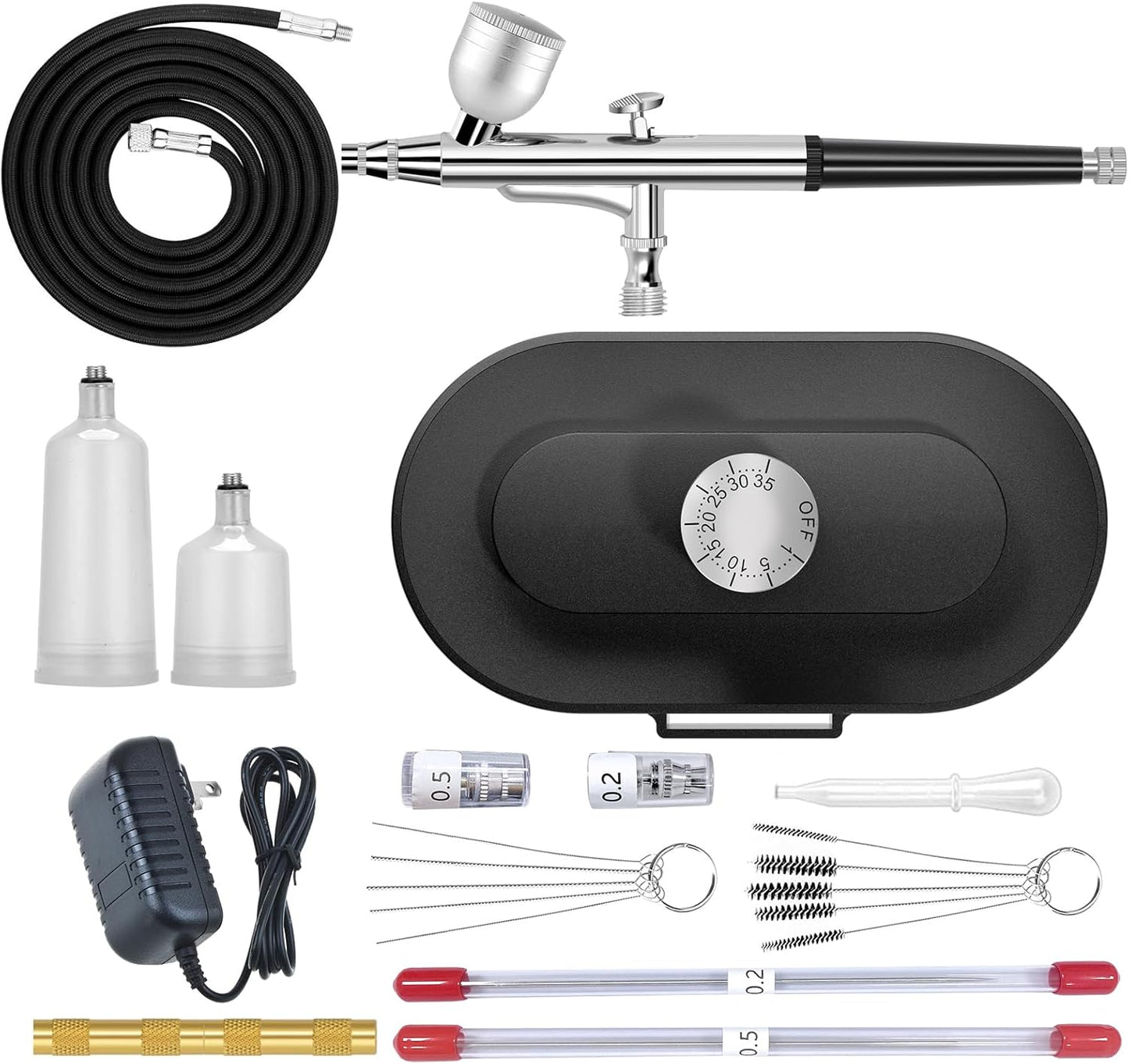 Airbrush Kit with Compressor for Nail Art and DIY Crafting