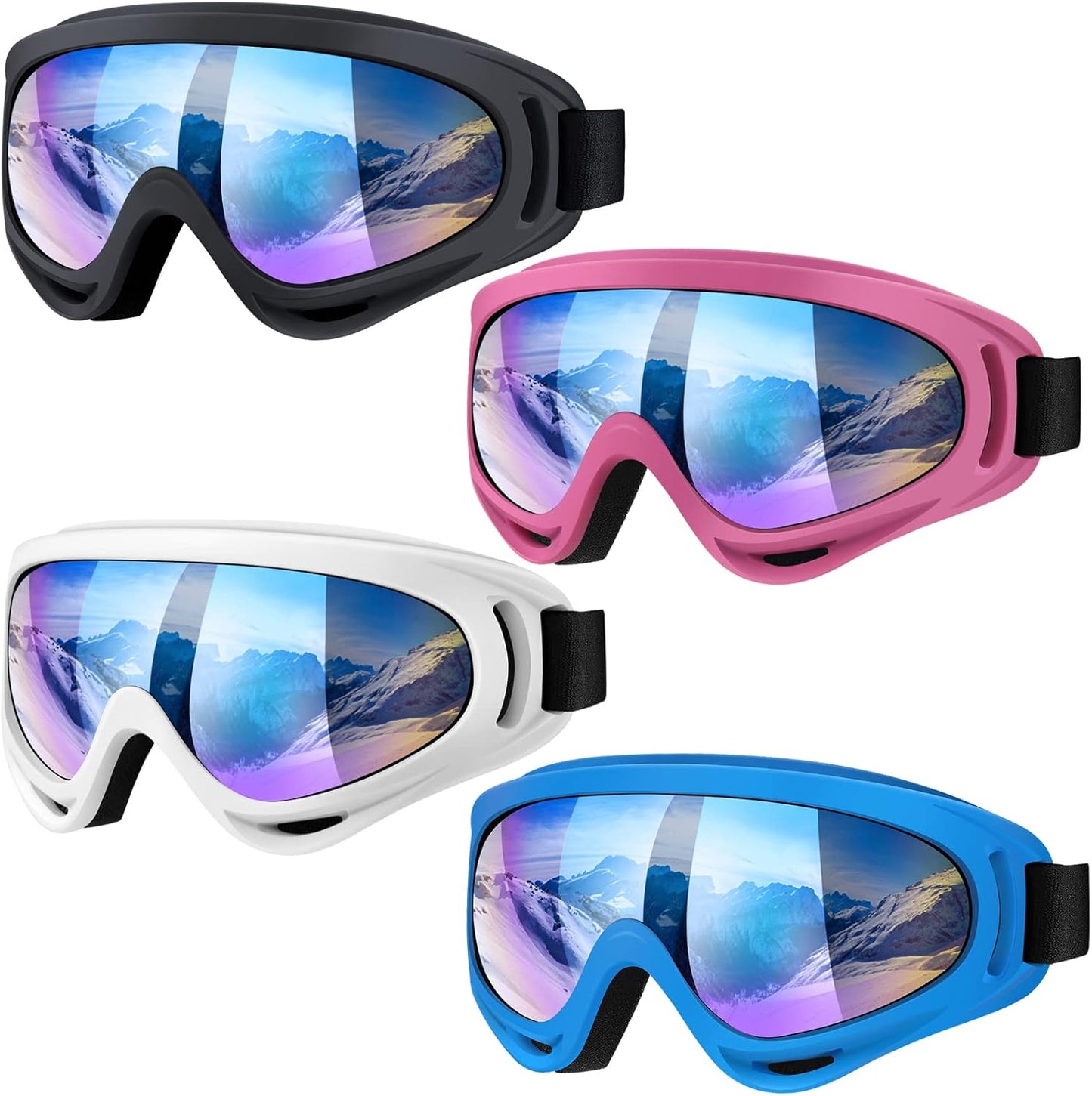 Vatefery 4-Pack Ski Goggles - Clear Vision for All