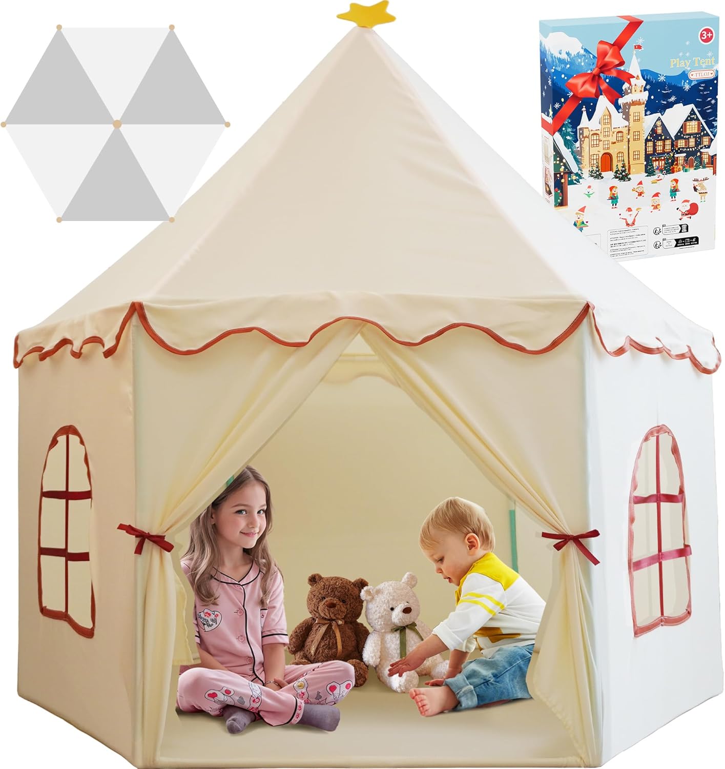 American Style Kids Teepee | Castle Playhouse | Ages 3-8 | Easy Assembly | Great Gift