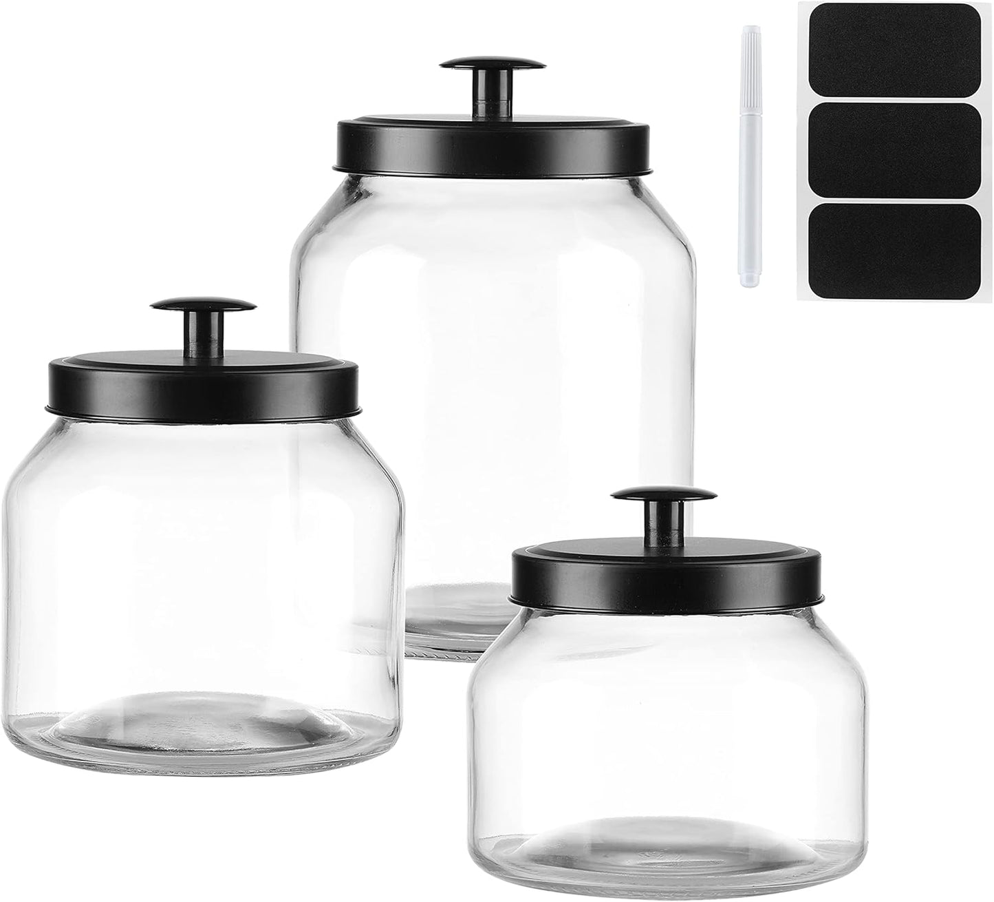 Hyperspace Clear Glass Kitchen Canister Set for Food Storage