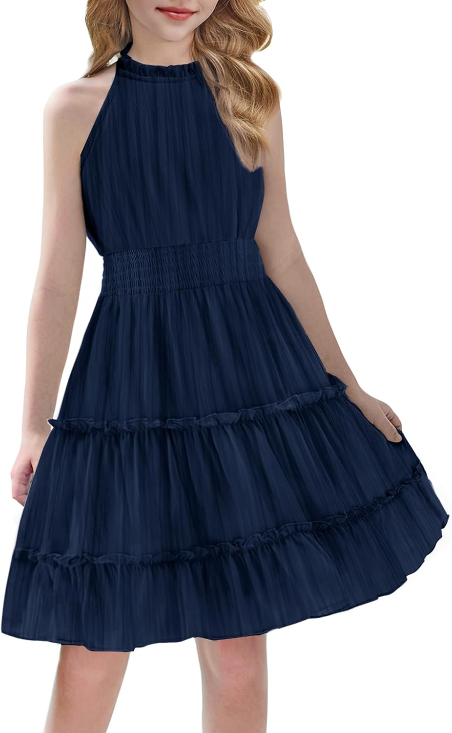 Arshiner Girls Halter Neck Sleeveless Dress for Summer Fun