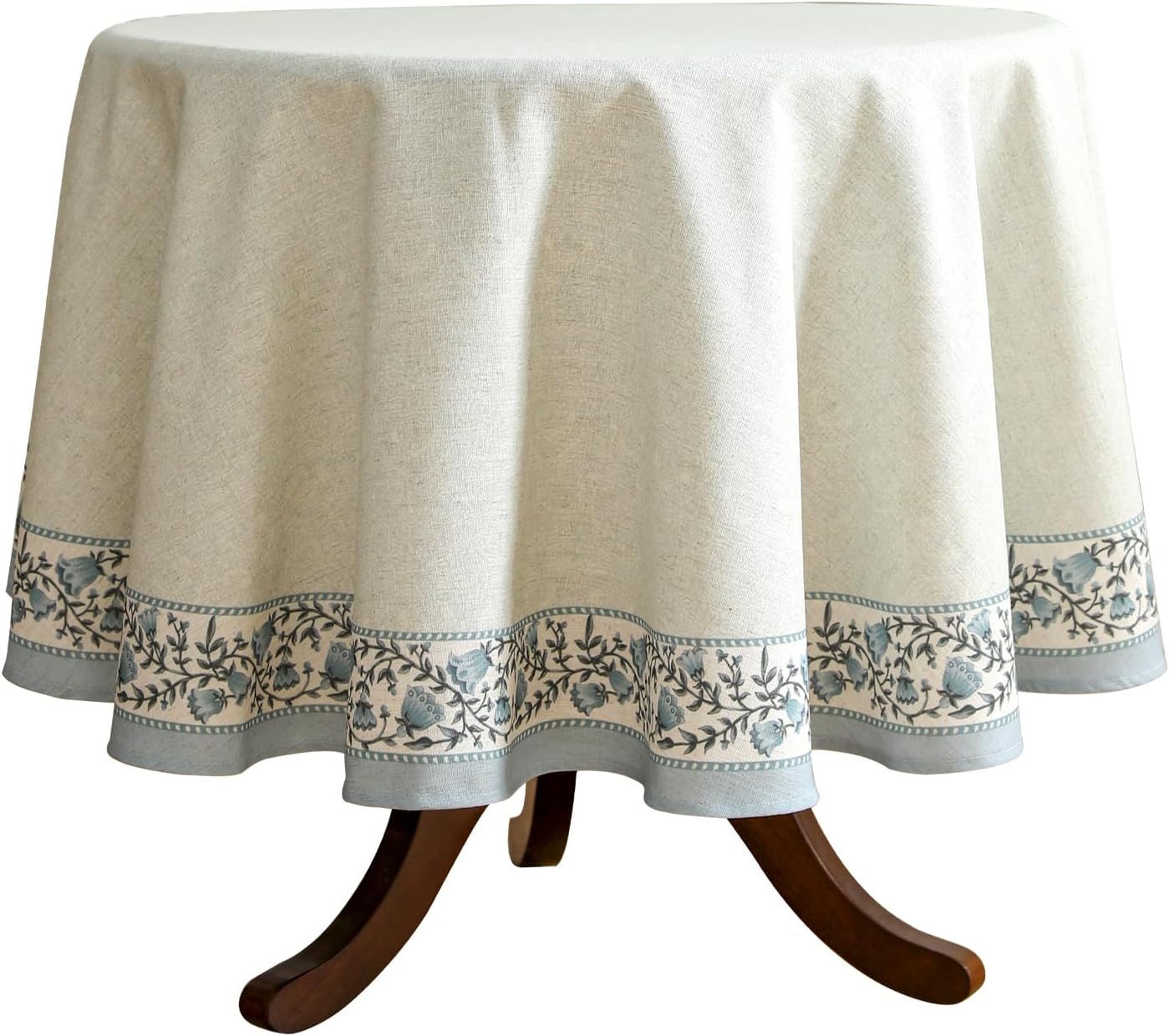 Elegant Vintage Linen Round Tablecloth for Dining Decor