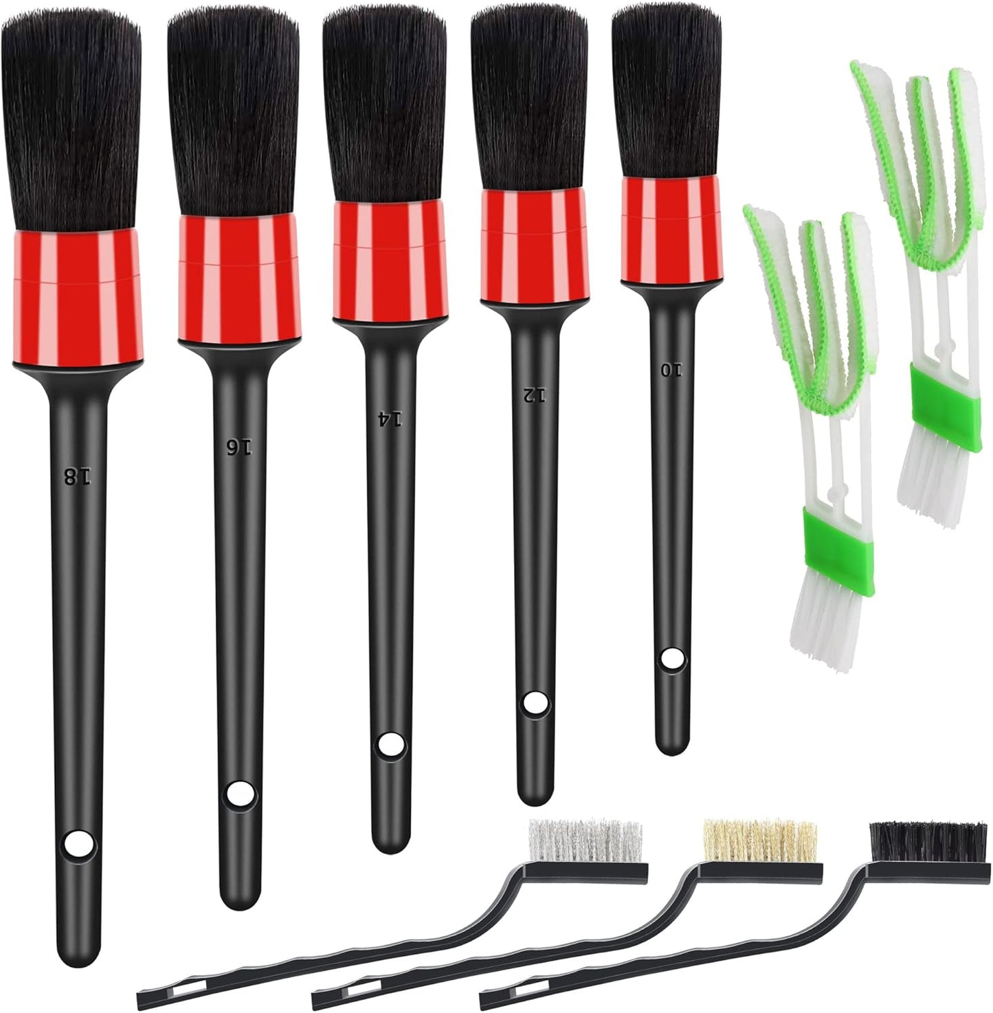 Premium 10pcs Car Detailing Brush Set - Complete Interior & Exterior Cleaning Kit