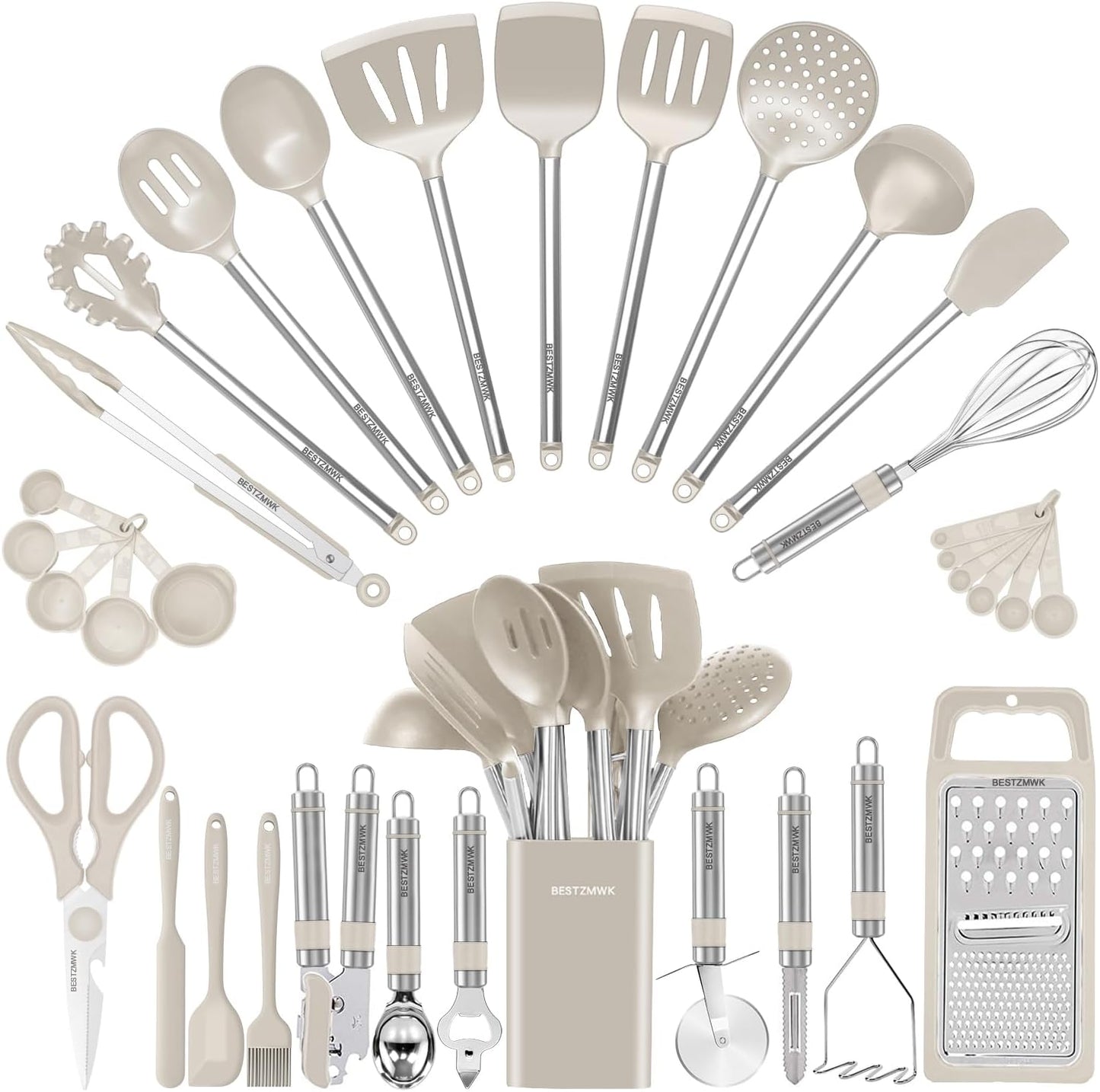 Kitchen Utensil Set for Nonstick Cookware - 33 Essential Tools