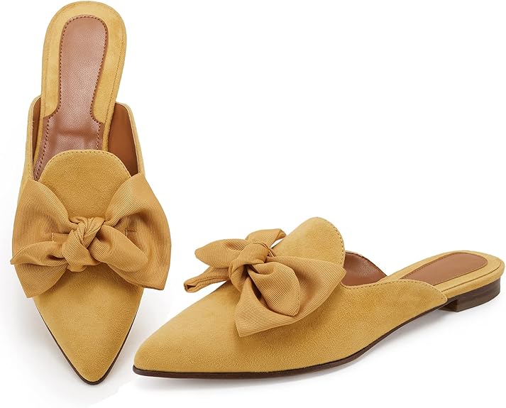 Rilista Mules for Women Slip On Comfortable Pointed Toe Loafers