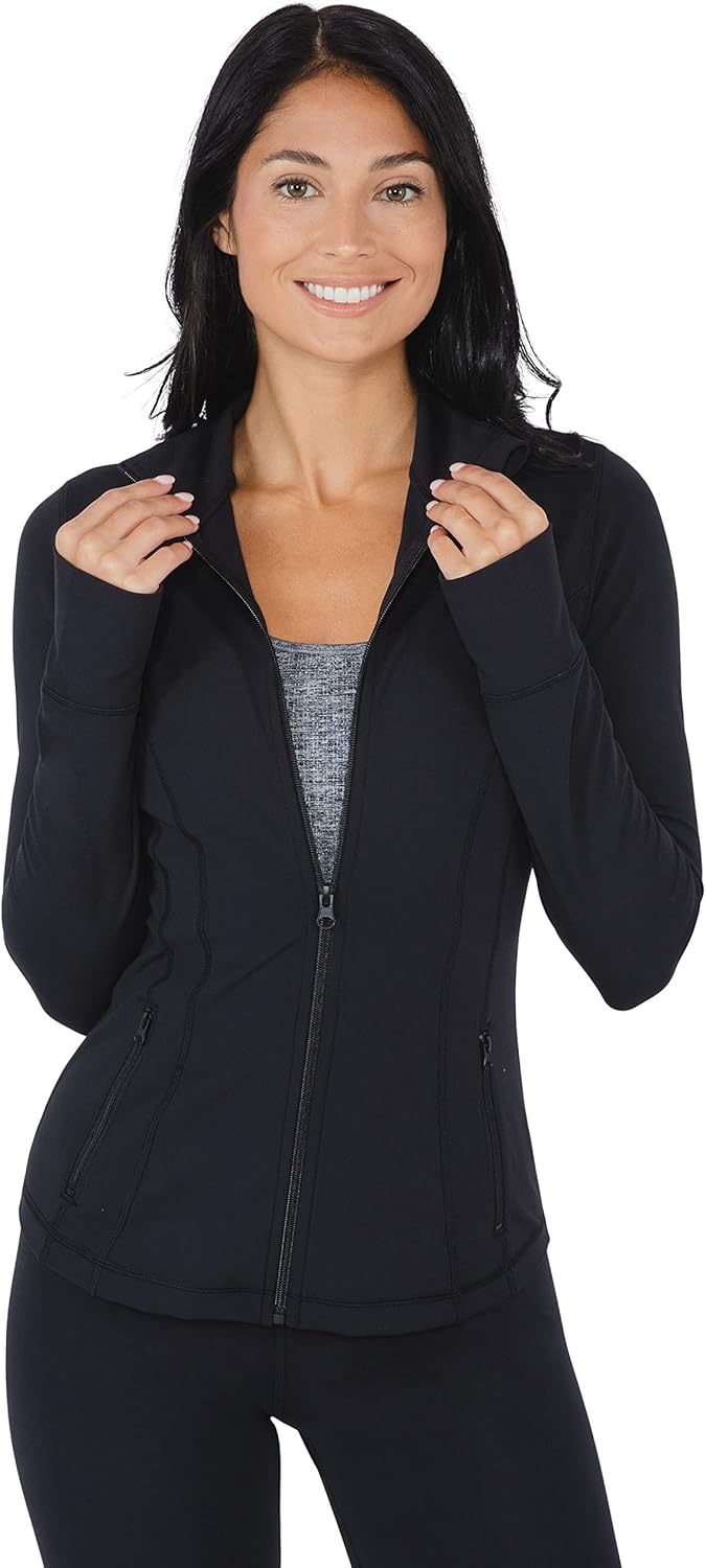 Yogalicious Womens Ultra Soft Lightweight Full Zip Yoga Jacket