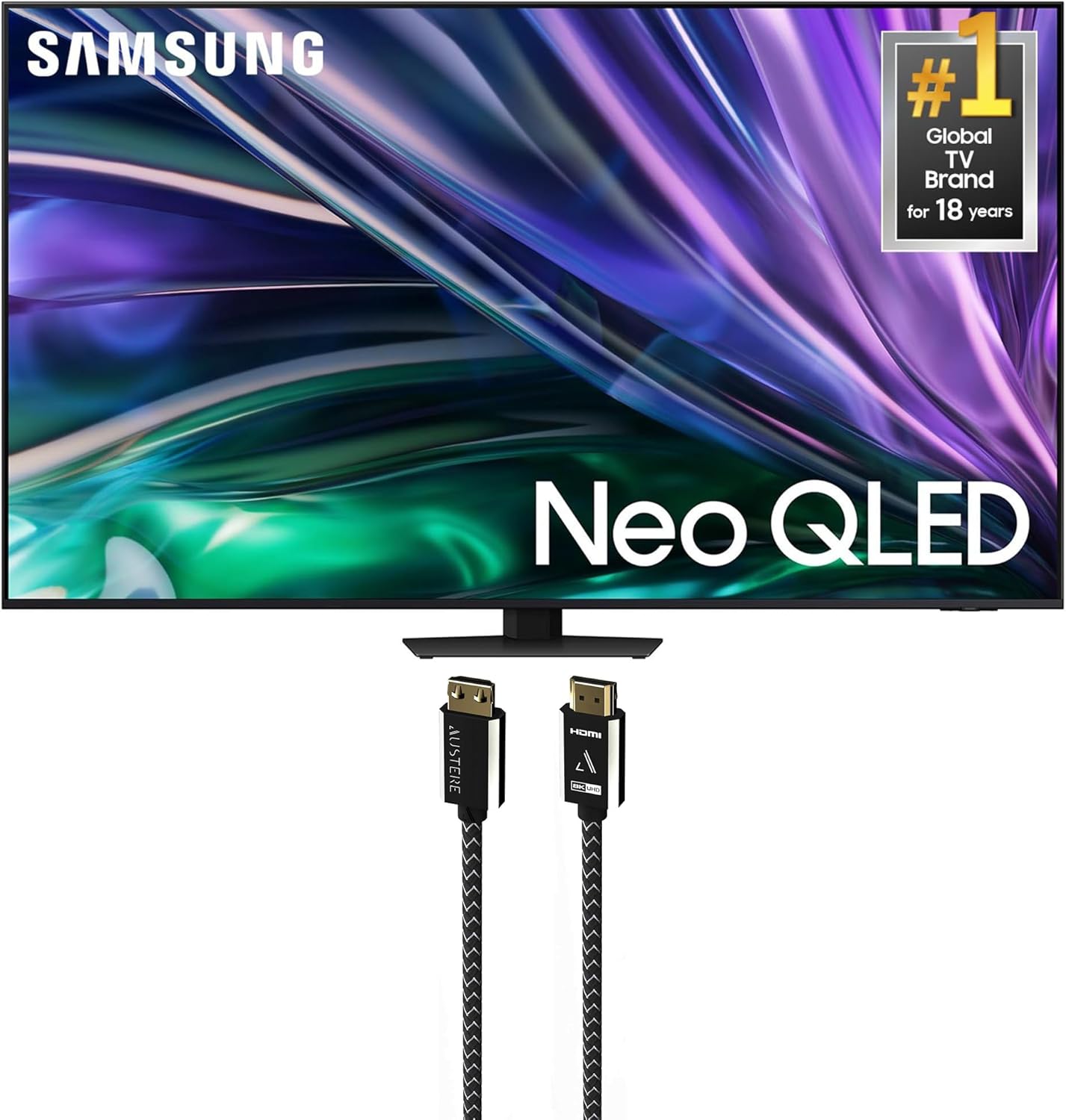 Immerse in 4K Clarity: Samsung 65 Inch Neo QLED Smart TV + Premium 8K HDMI Cable
