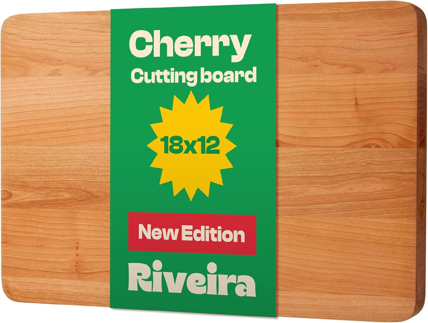 Riveira Cherry Wood Cutting Board with Juice Groove Design