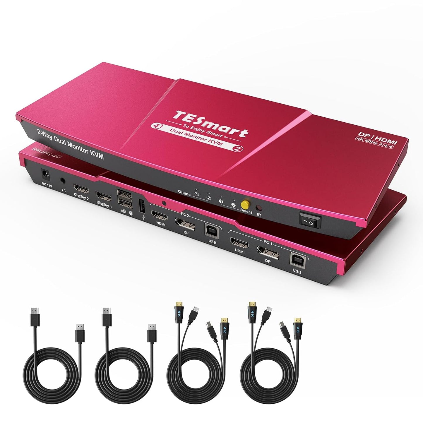 Effortlessly Switch Dual Monitors & Computers with TESmart KVM!
