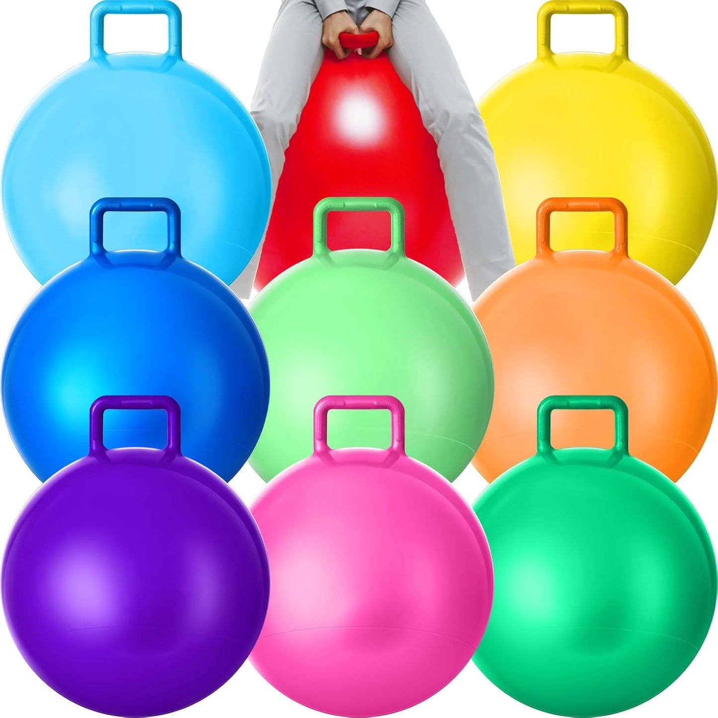 9 Pcs 31 Inch Hopper Ball Set for Outdoor Fun and Exercise
