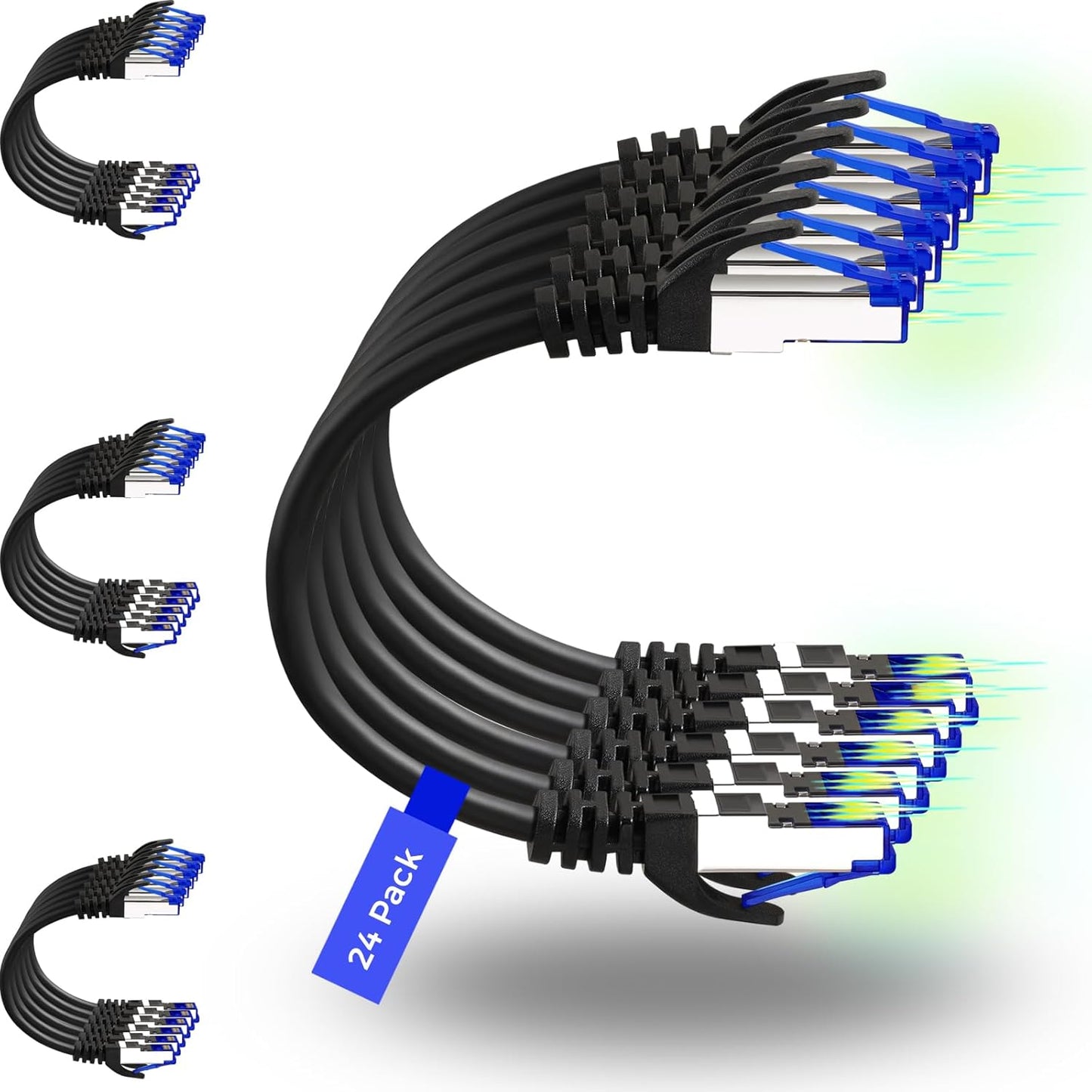 Cat8 Ethernet Patch Cable 3ft 24 Pack for High-Speed Networking