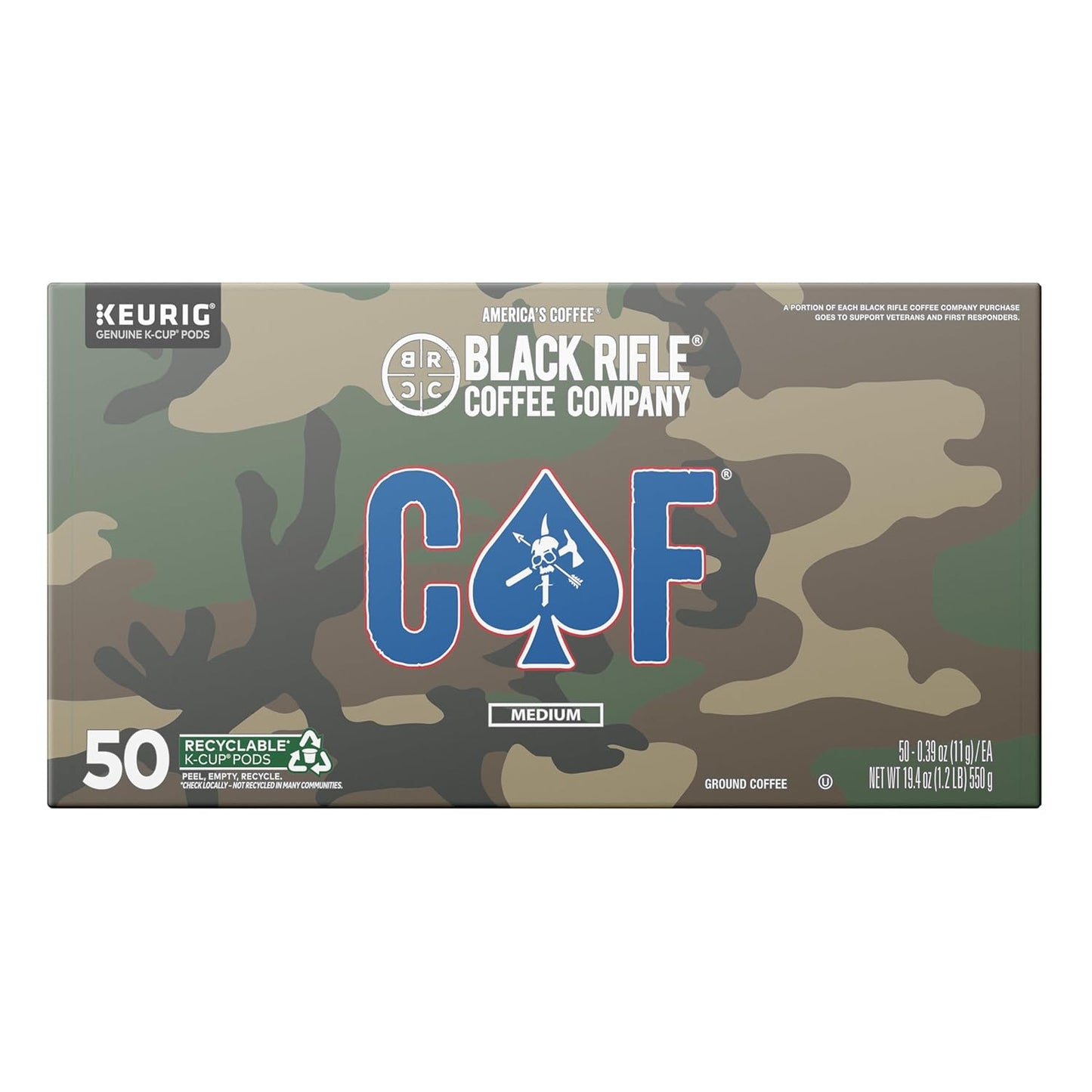 Black Rifle Coffee Company CAF Medium Roast K Cups for Keurig