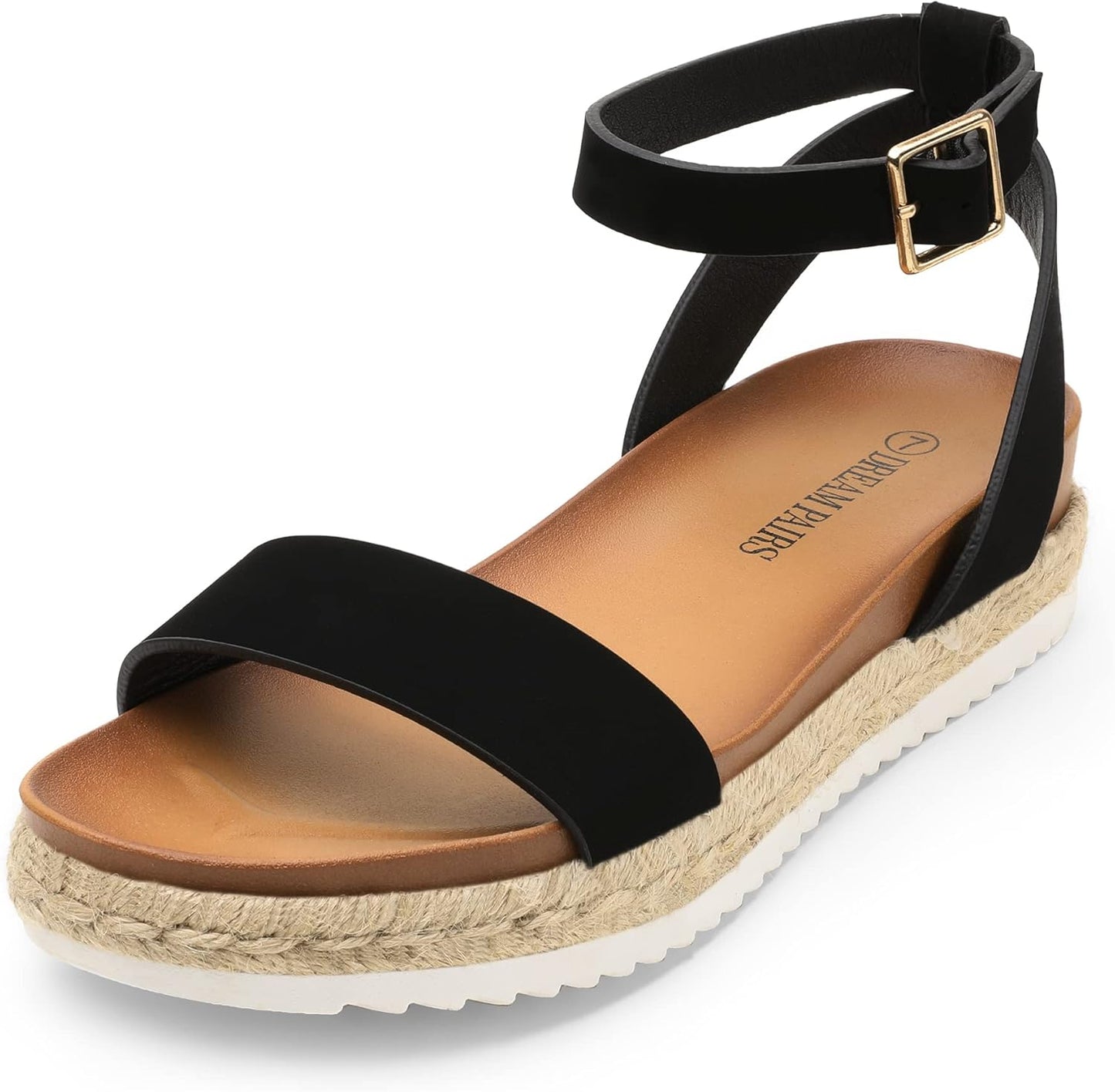 DREAM PAIRS Women's Open Toe Platform Espadrille Wedge Sandals