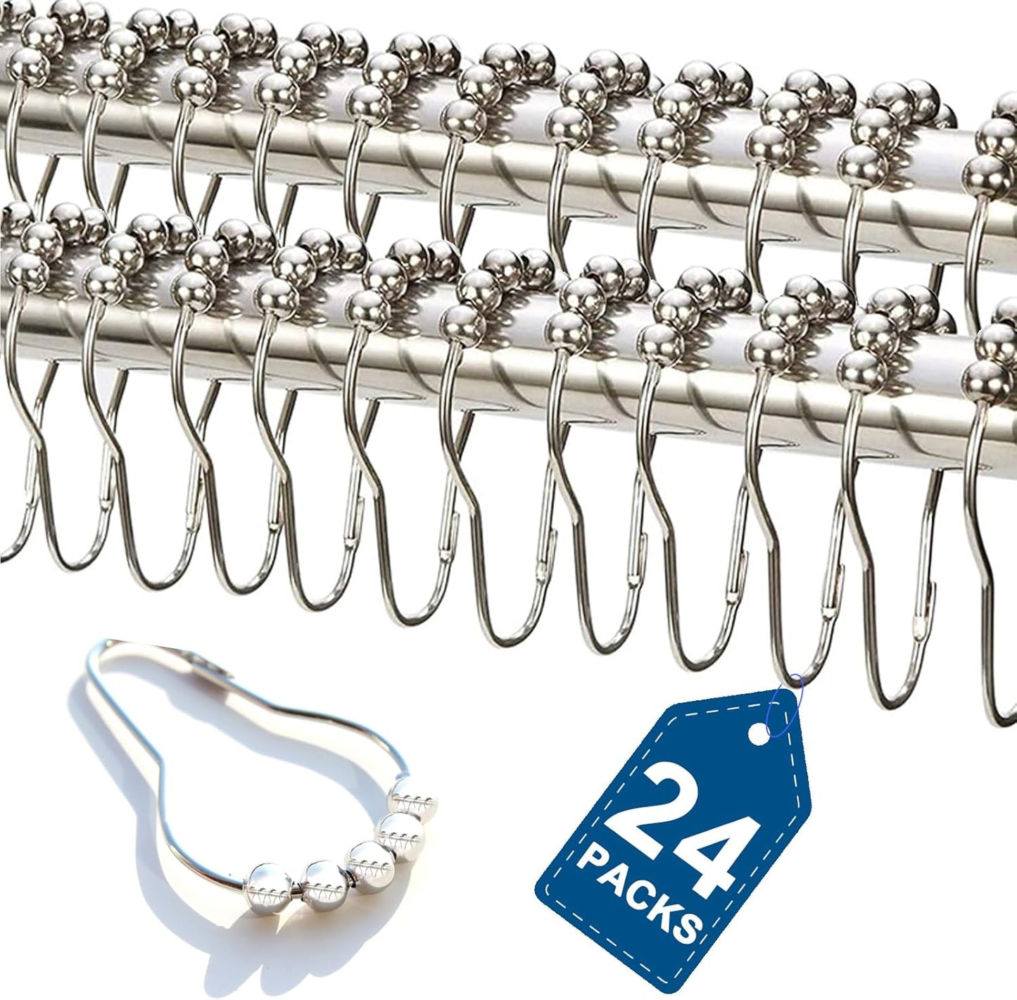 Rust-Proof Shower Hooks Set