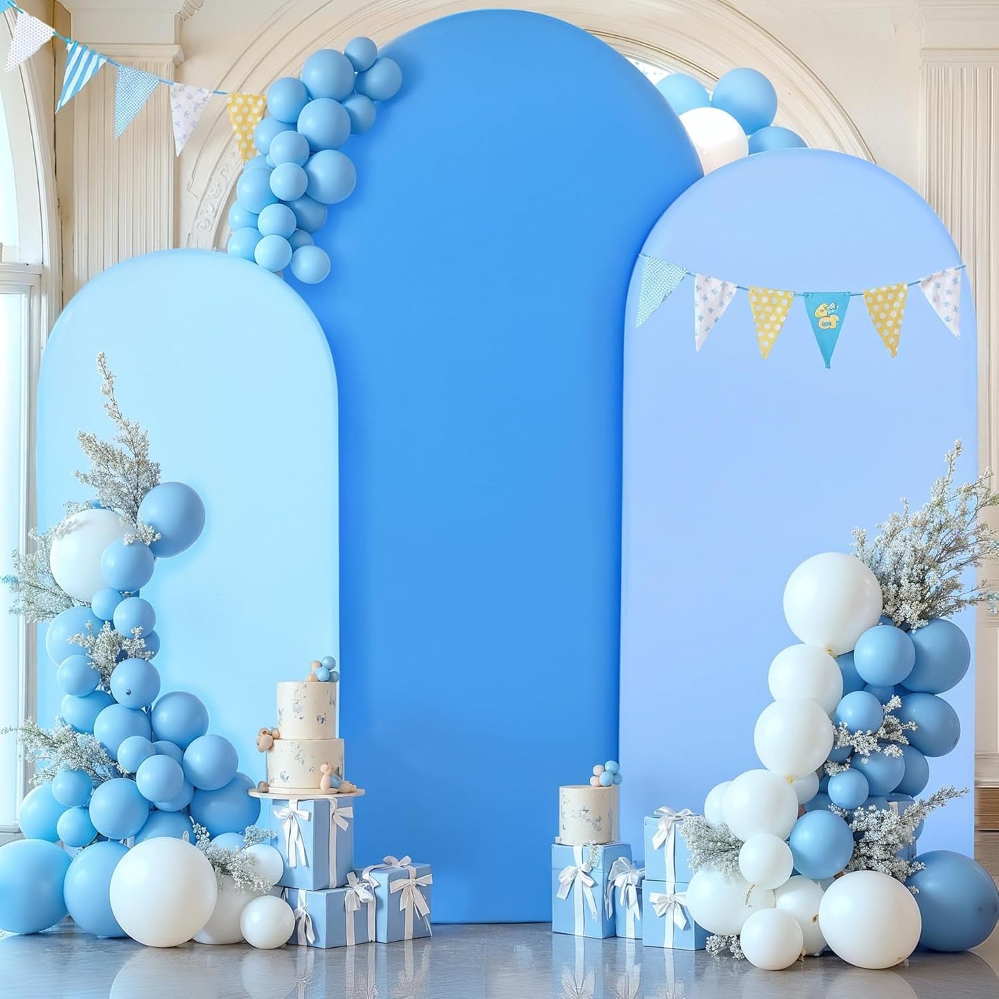 Blue Arch Backdrop Cover Set for Weddings and Parties
