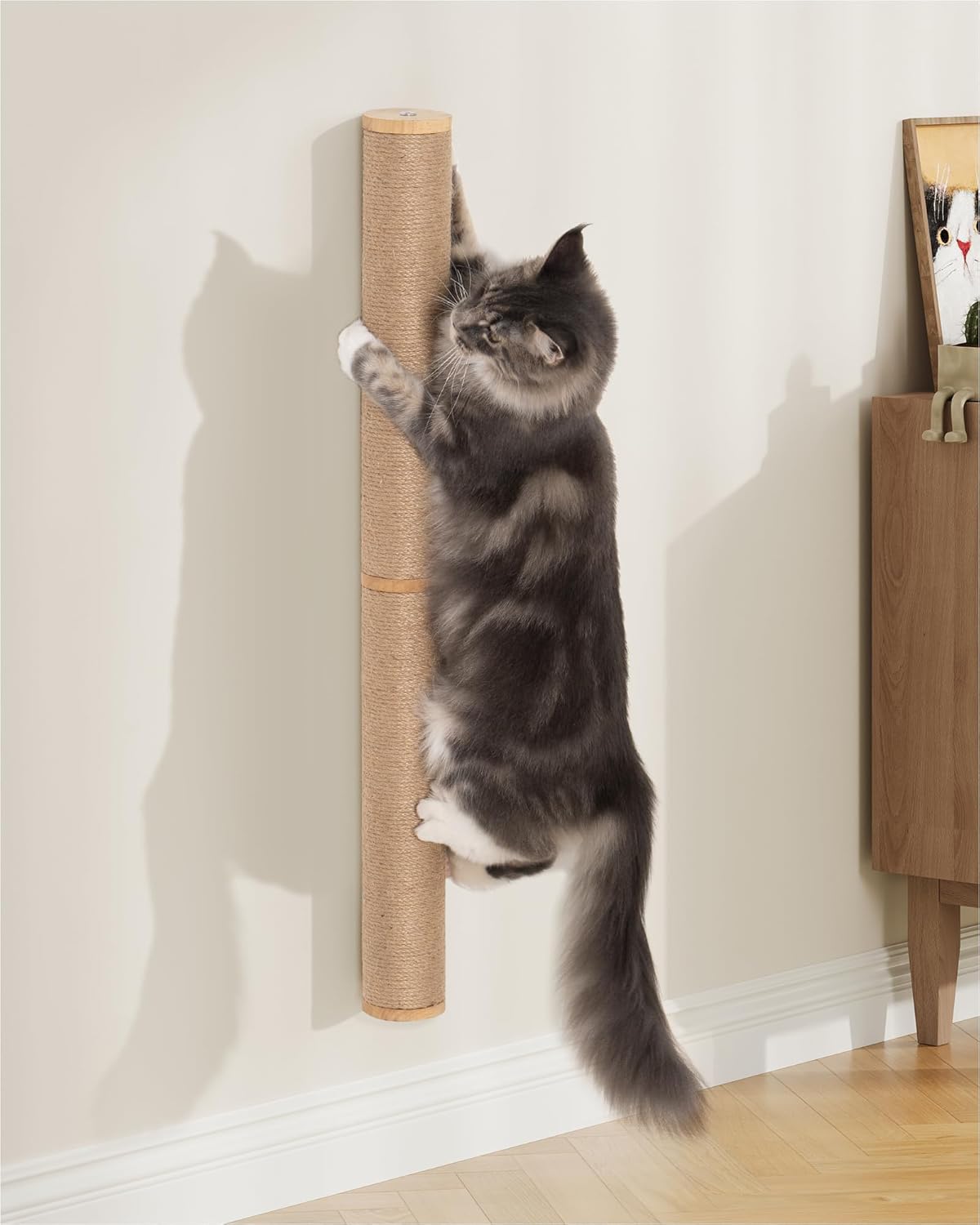 34in Wall Mounted Cat Scratching Post for Large Cats