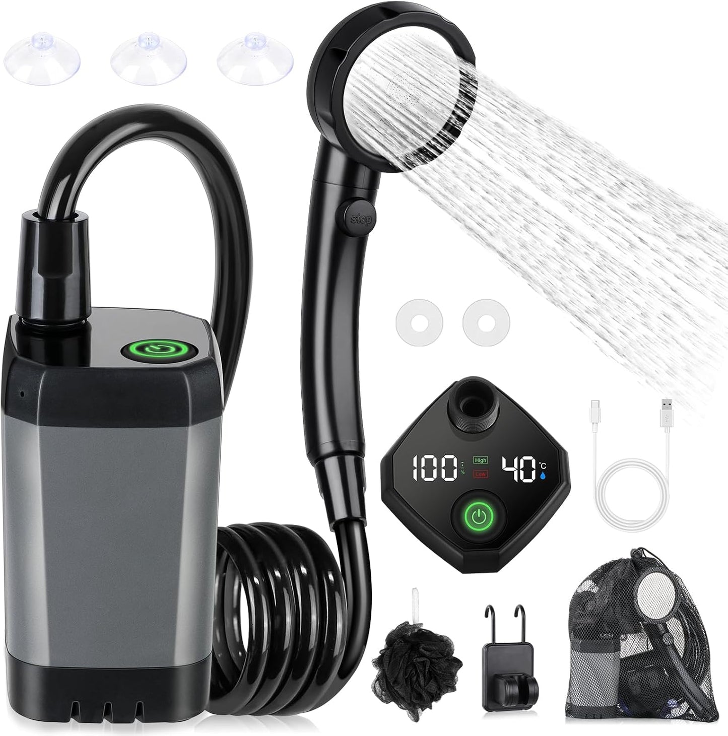 Long-Lasting Portable Camp Shower by Spopal