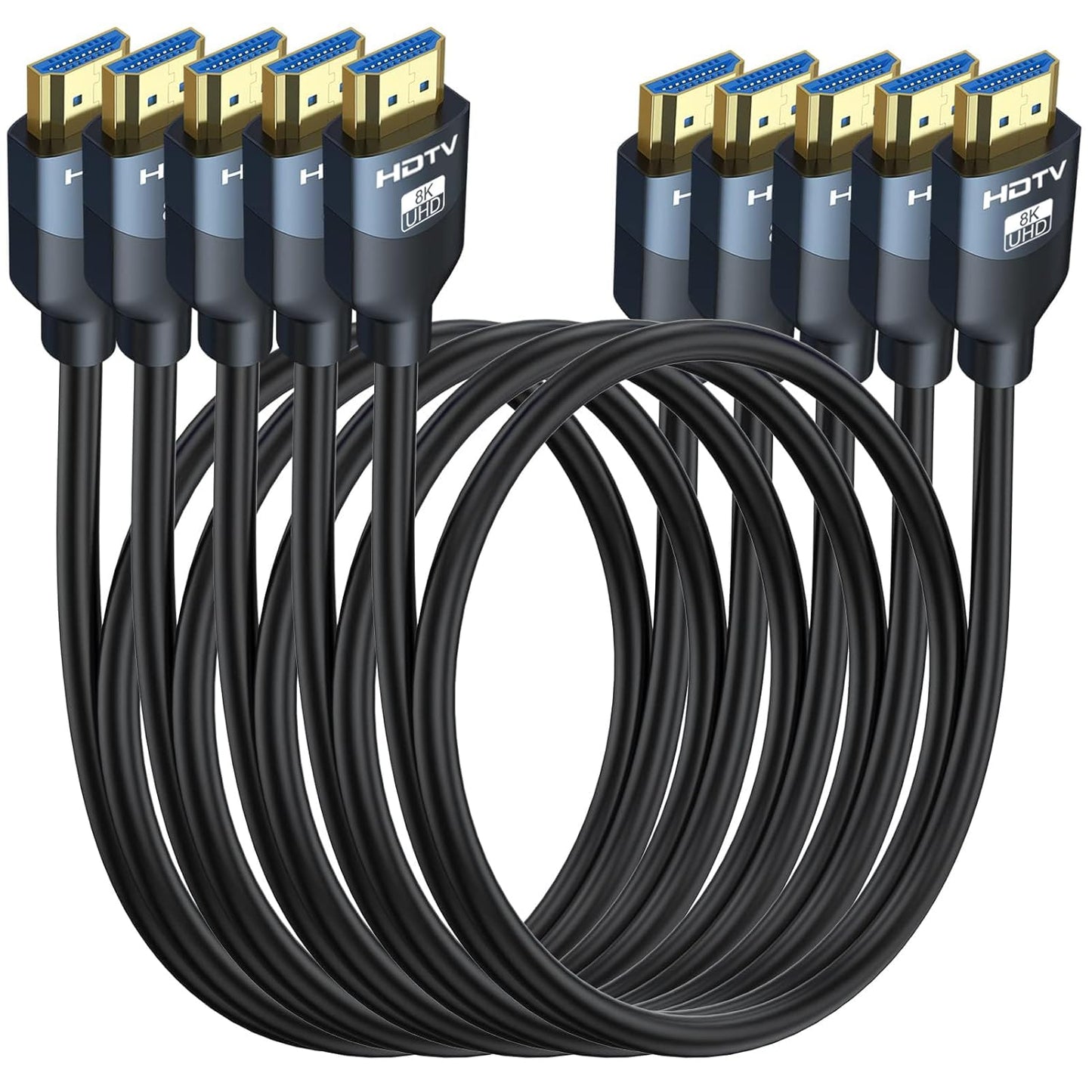 8K HDMI 2.1 Cables 3FT 5-Pack for Gaming and Streaming