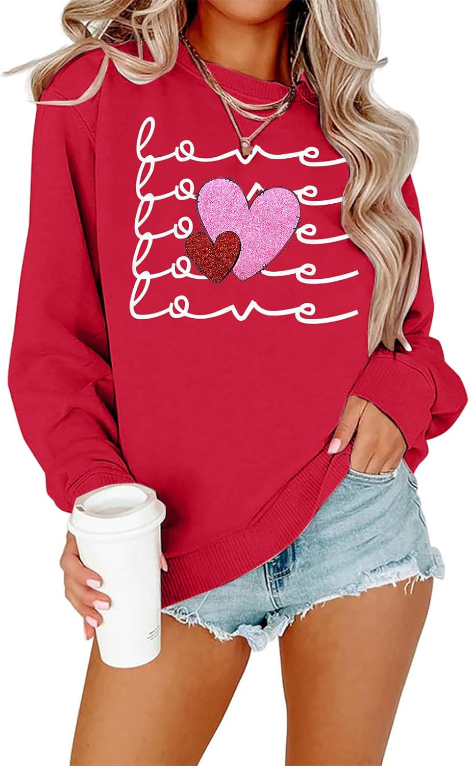Love Graphic Heart Sweatshirt by JINTING