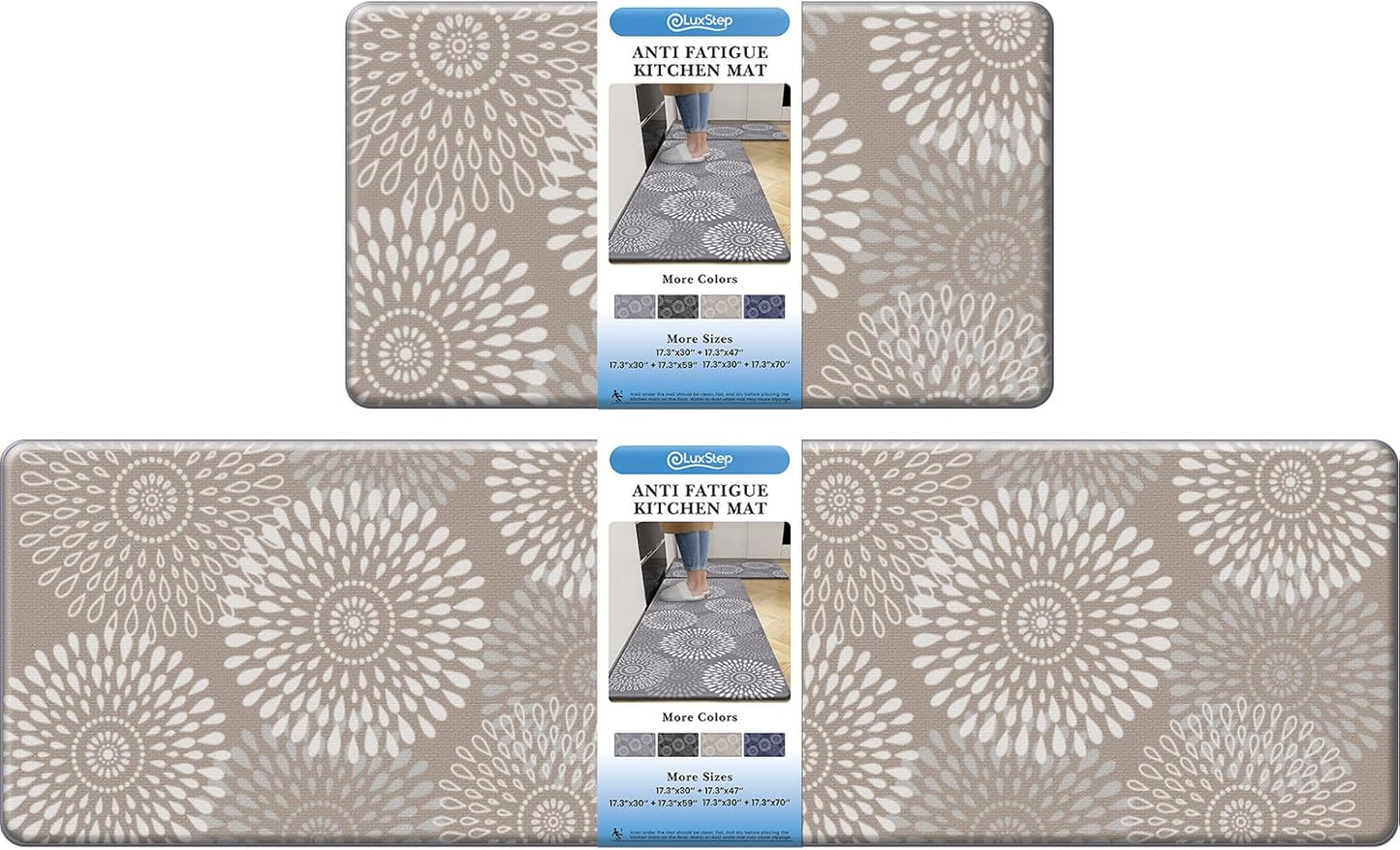 LuxStep Anti-Fatigue Kitchen Mats for Comfort and Safety