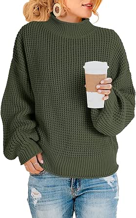 Saodimallsu Womens Turtleneck Oversized Sweater for Cozy Style
