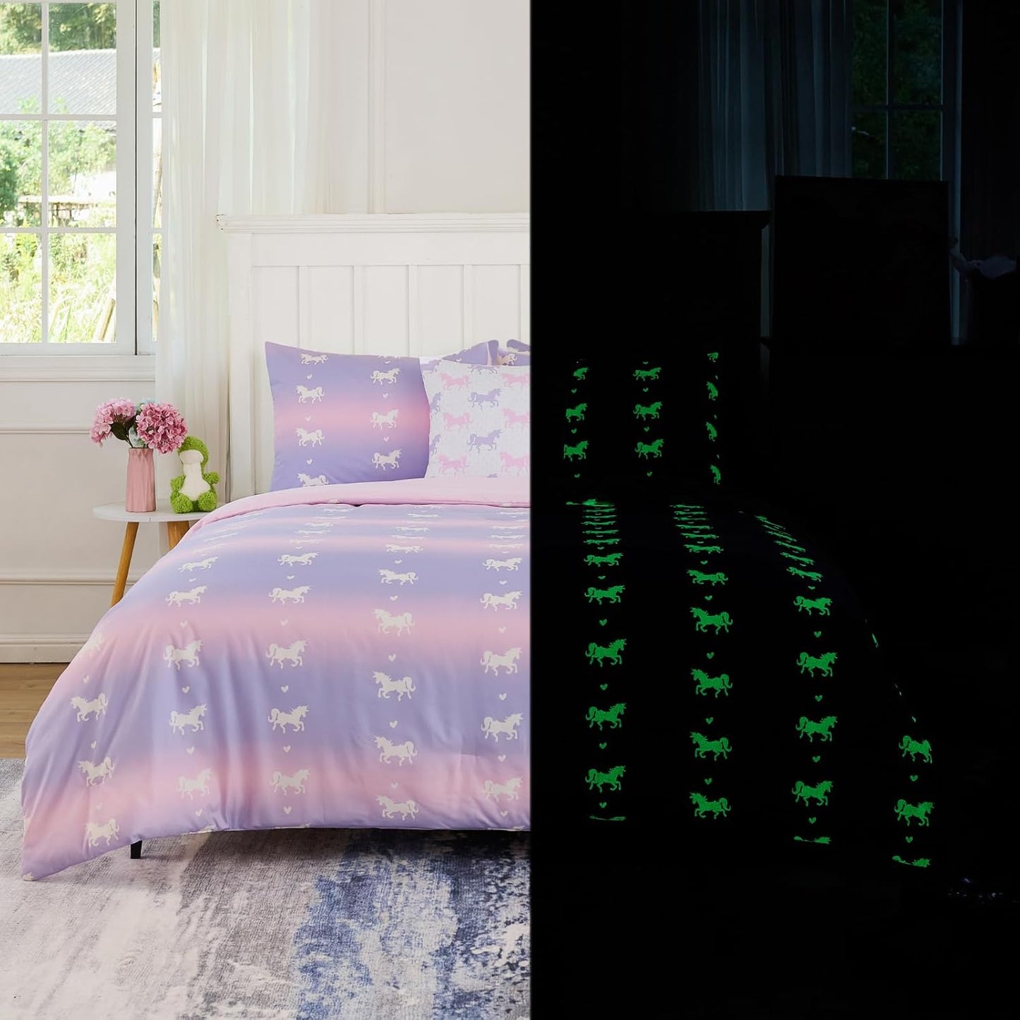 Cokouchyi Twin Comforter Sets for Boys Girls with Unicorn Design