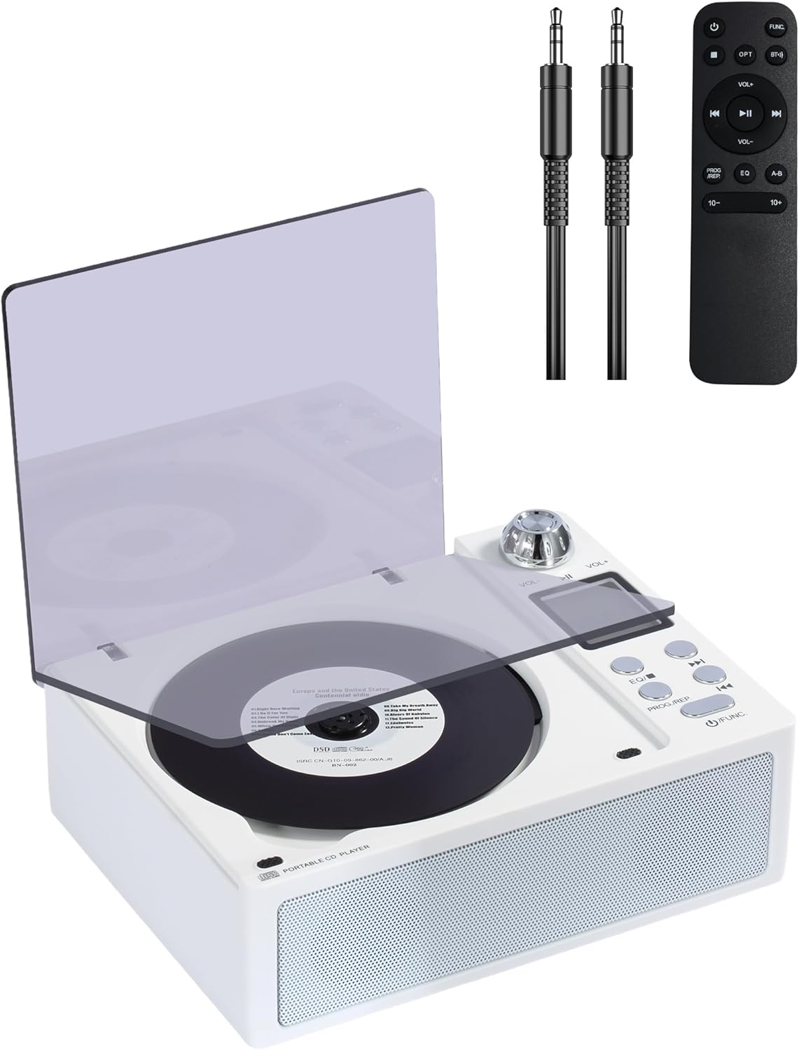 Portable CD Player with Bluetooth, Speakers & 4000mAh Battery