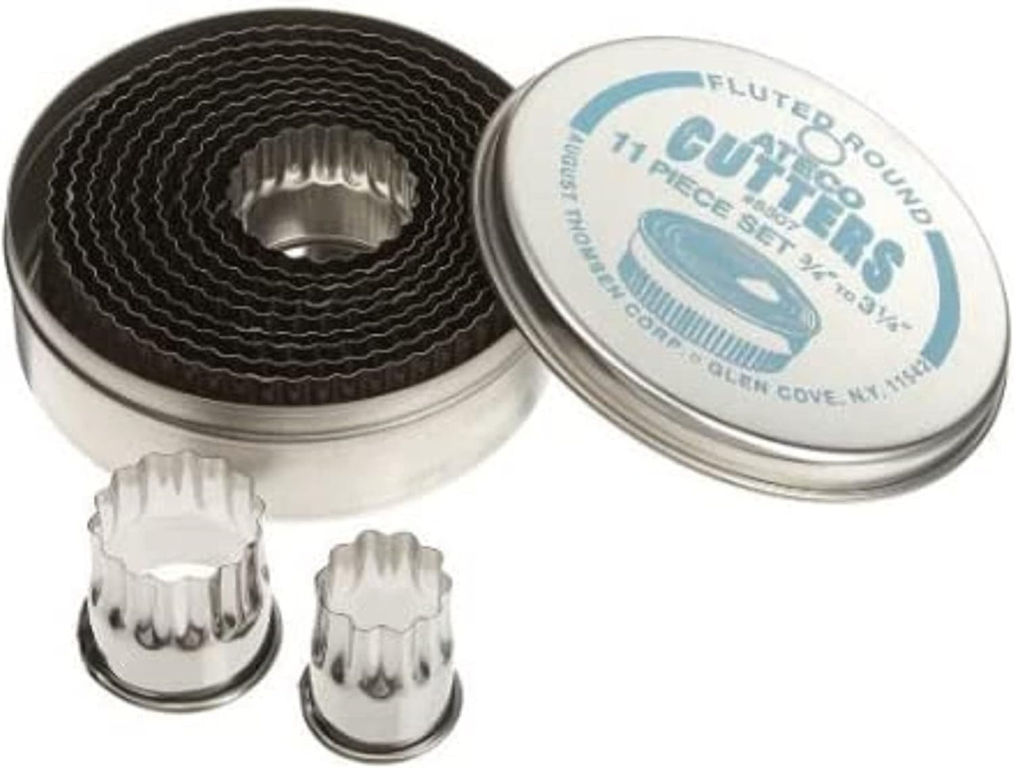 Ateco Fluted Edge Round Cutters Set for Pastry and Cookies