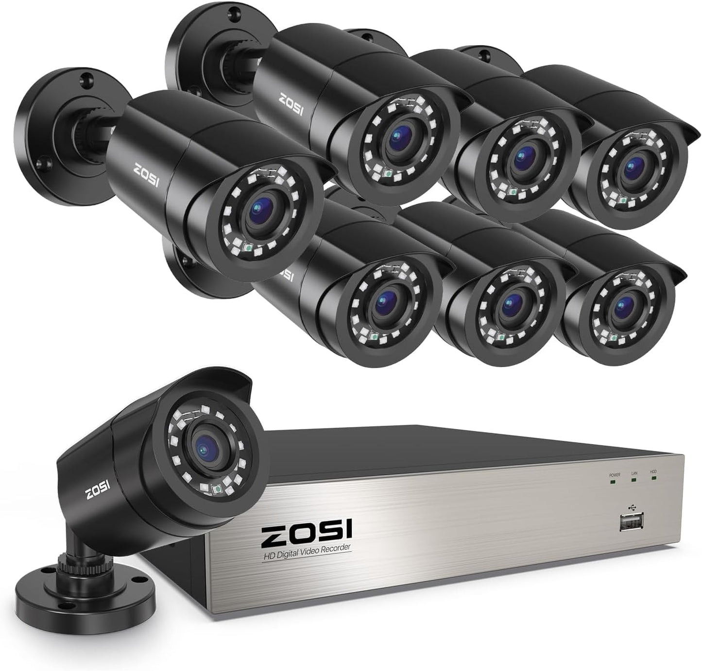 ZOSI 3K Lite 8CH Home Security Camera System with Night Vision