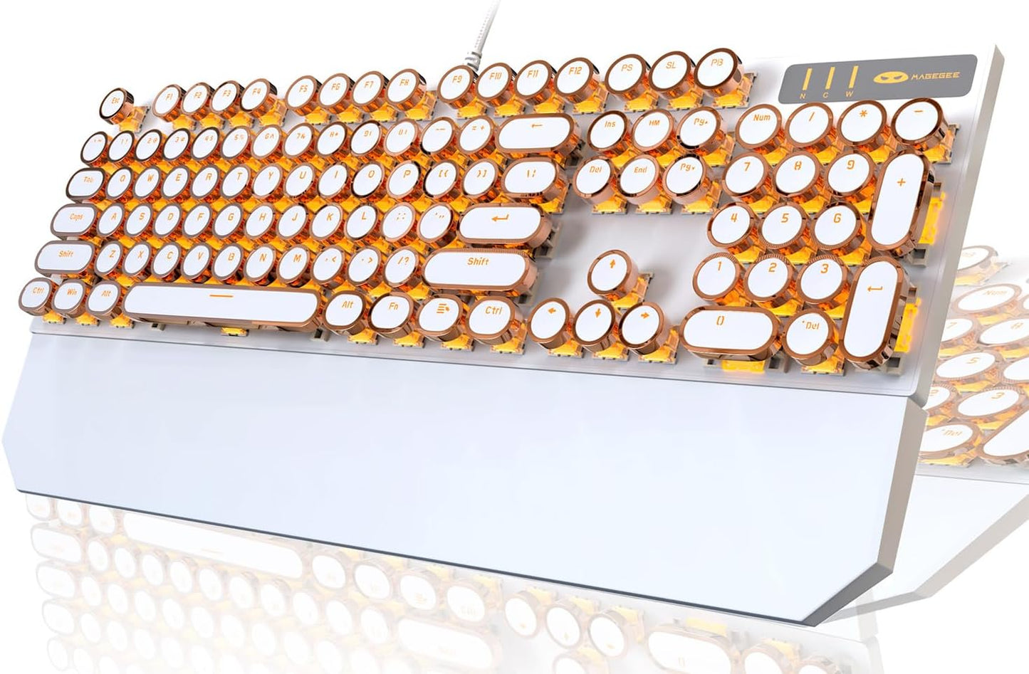 Typewriter Style Mechanical Keyboard with Gold LED Backlit