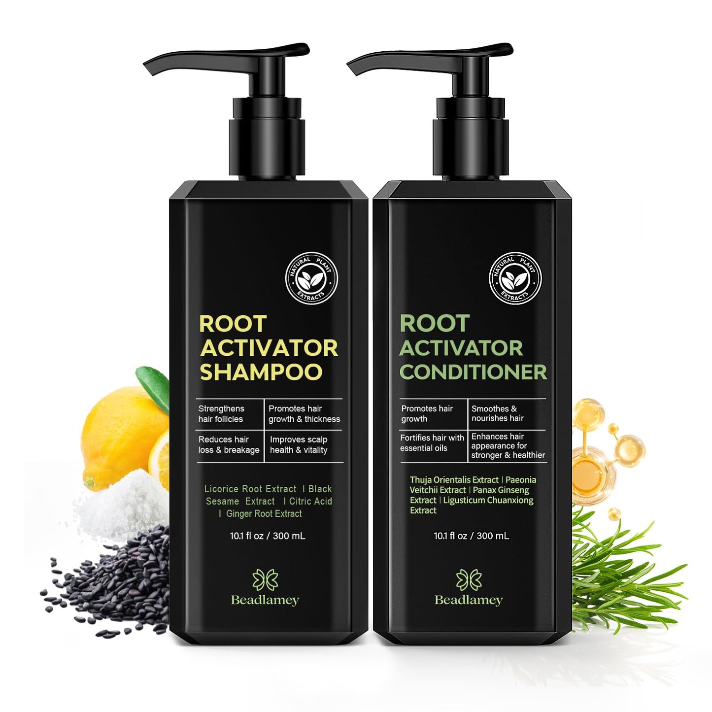 Root Activator Shampoo and Conditioner Set for Men's Hair Growth