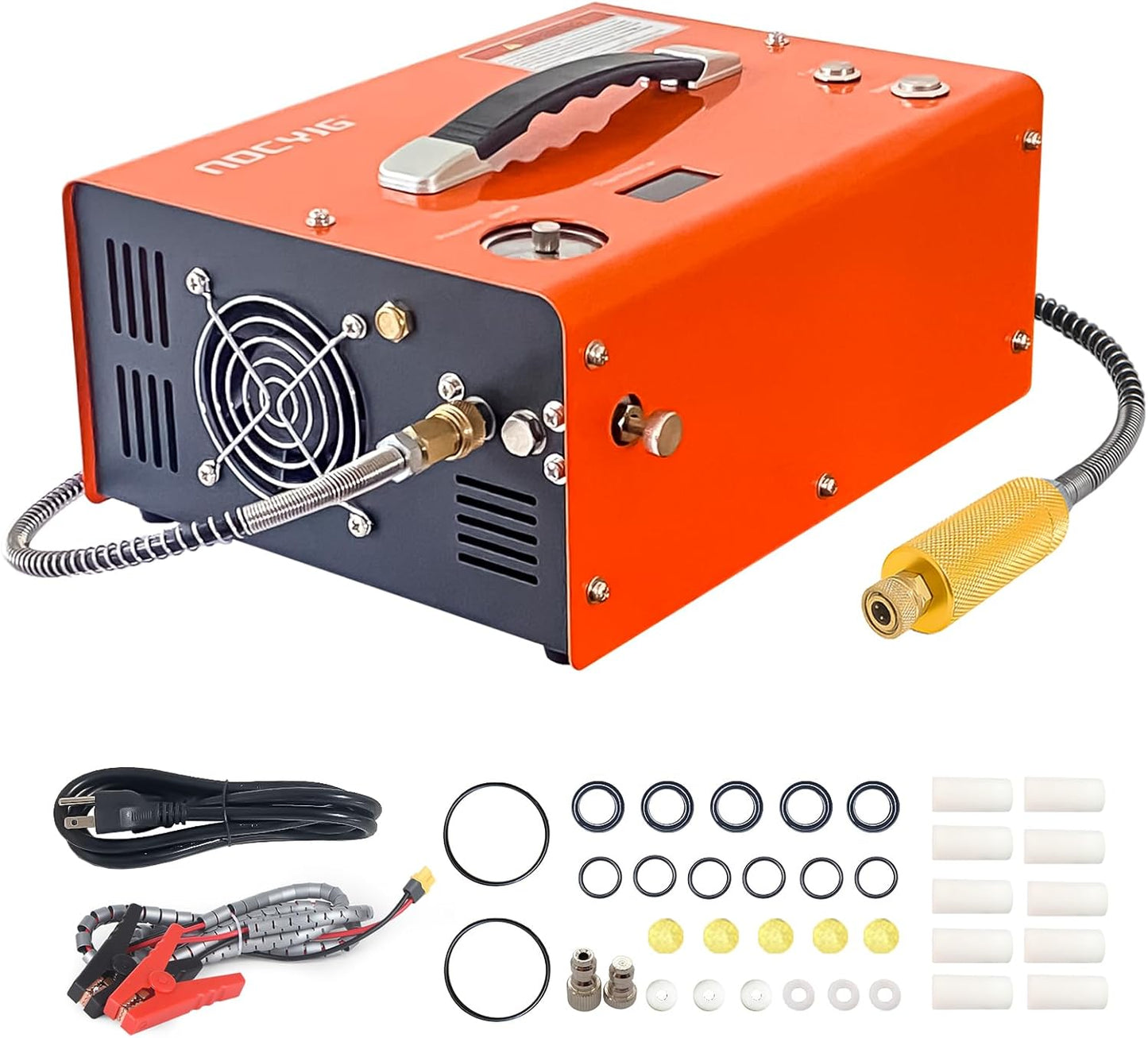 Portable 4500Psi Air Compressor: Auto Stop, Filtered, Versatile Power Options