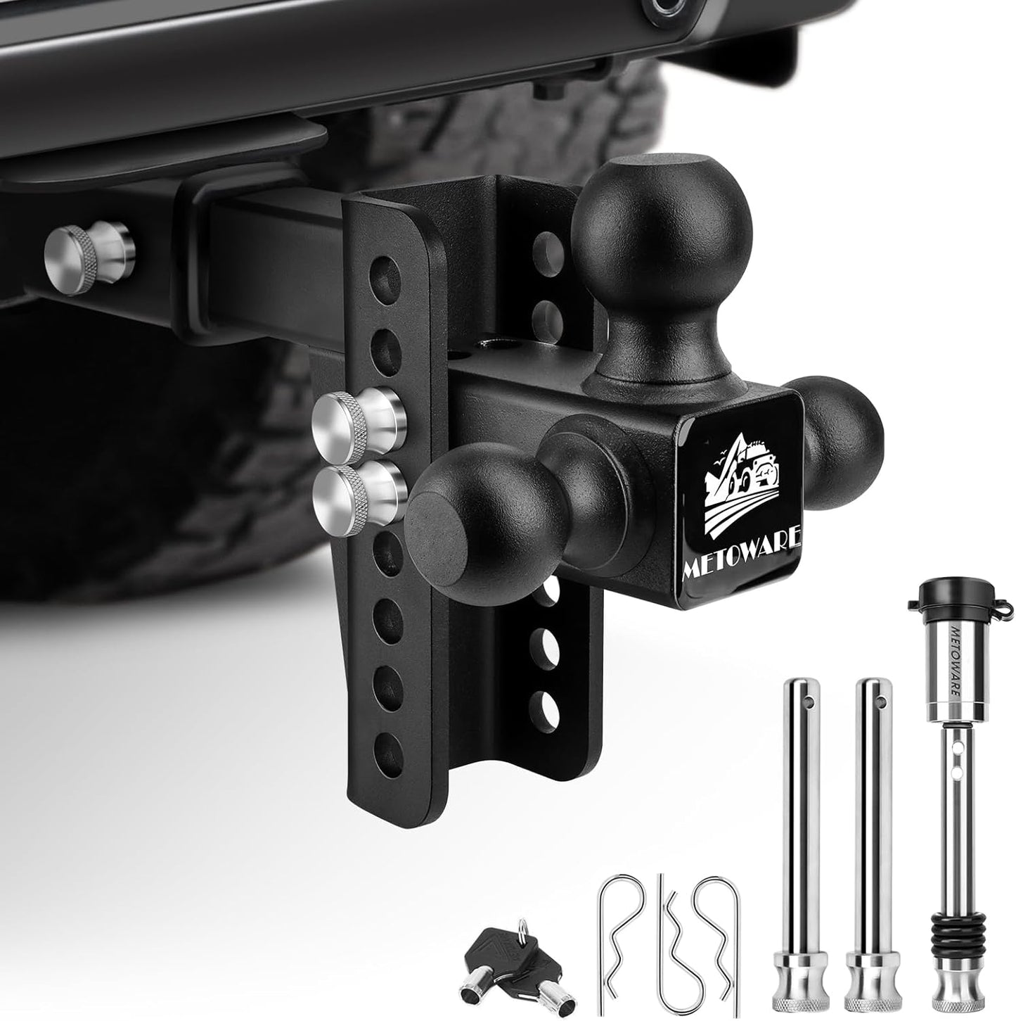 METOWARE Trailer Hitch with 6-Inch Drop for Versatile Towing